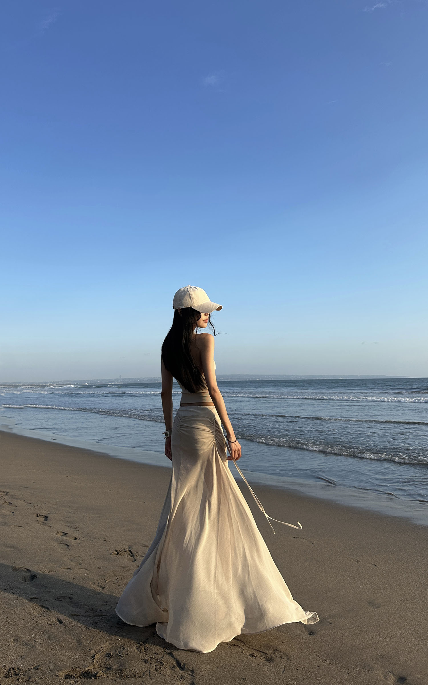 WARDEN EDGE Asymmetric Drape Midi Skirt - PINKPARKS