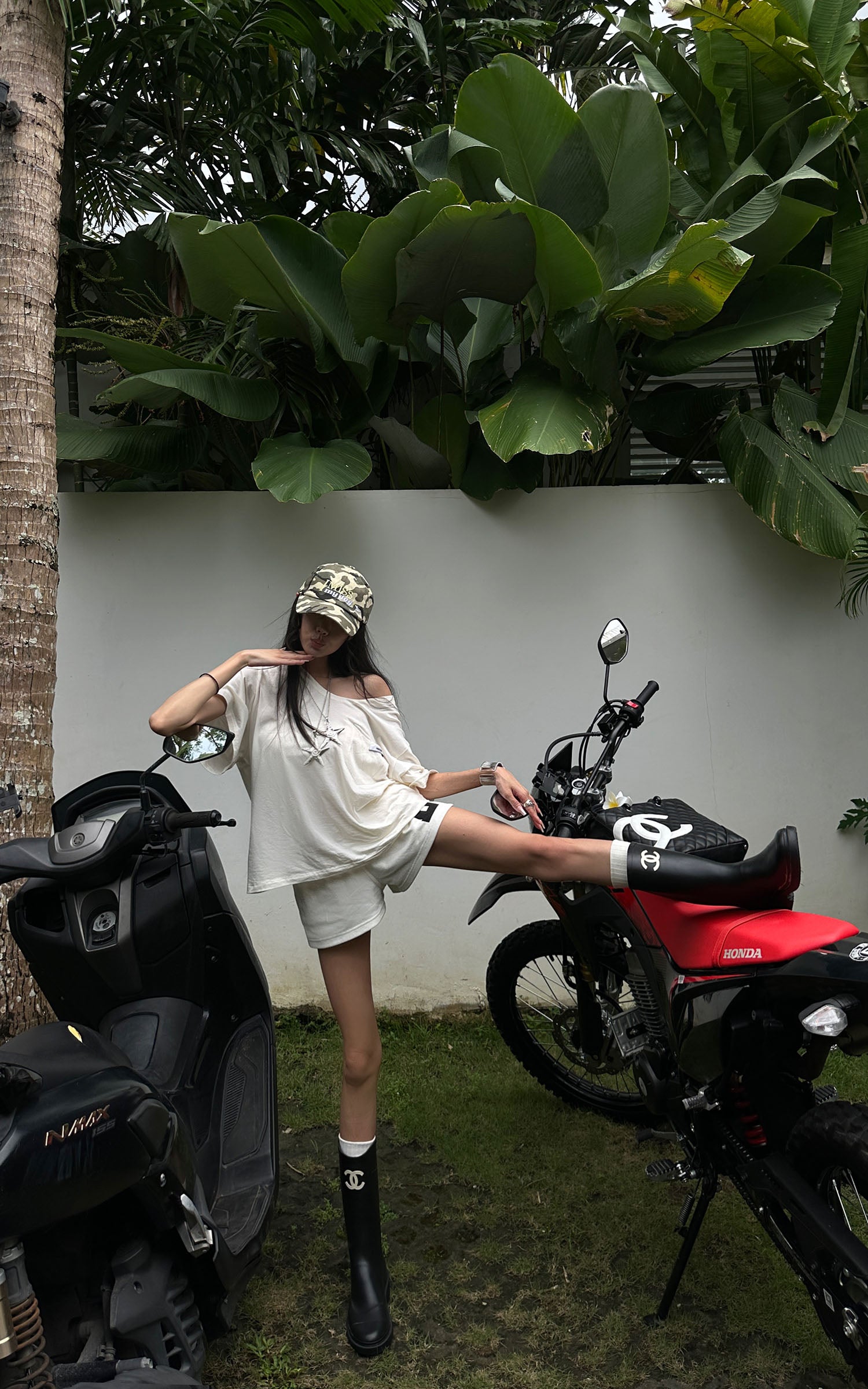 WARDEN EDGE Low Waist Layered Shorts with Bold Letter Patch - PINKPARKS