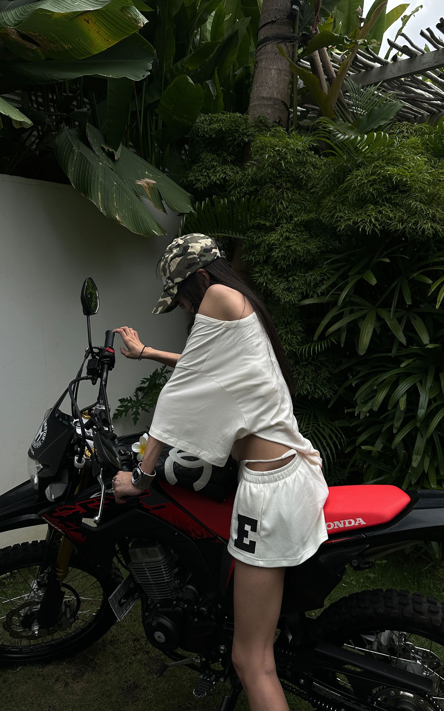 WARDEN EDGE Low Waist Layered Shorts with Bold Letter Patch - PINKPARKS