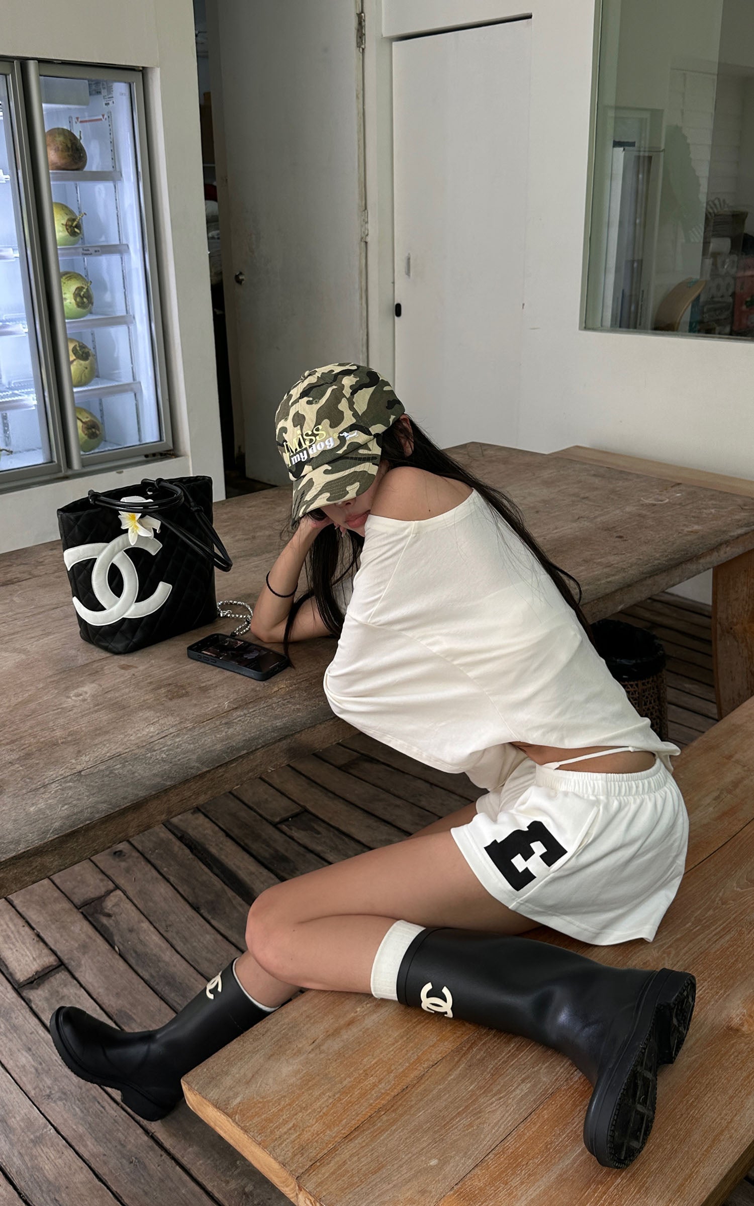 WARDEN EDGE Low Waist Layered Shorts with Bold Letter Patch - PINKPARKS