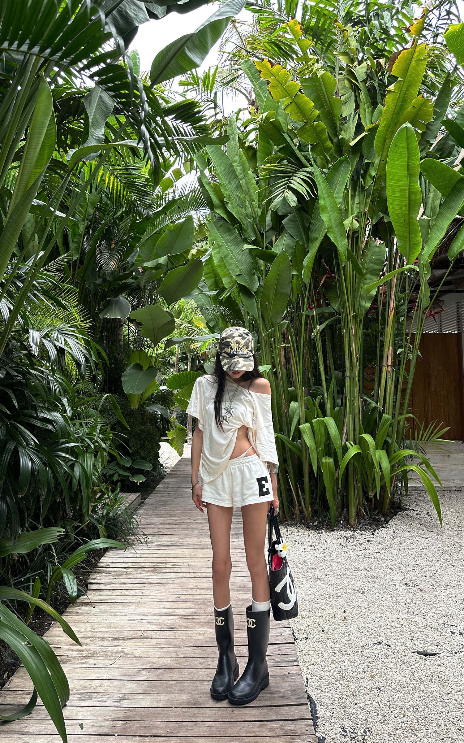 WARDEN EDGE Low Waist Layered Shorts with Bold Letter Patch - PINKPARKS