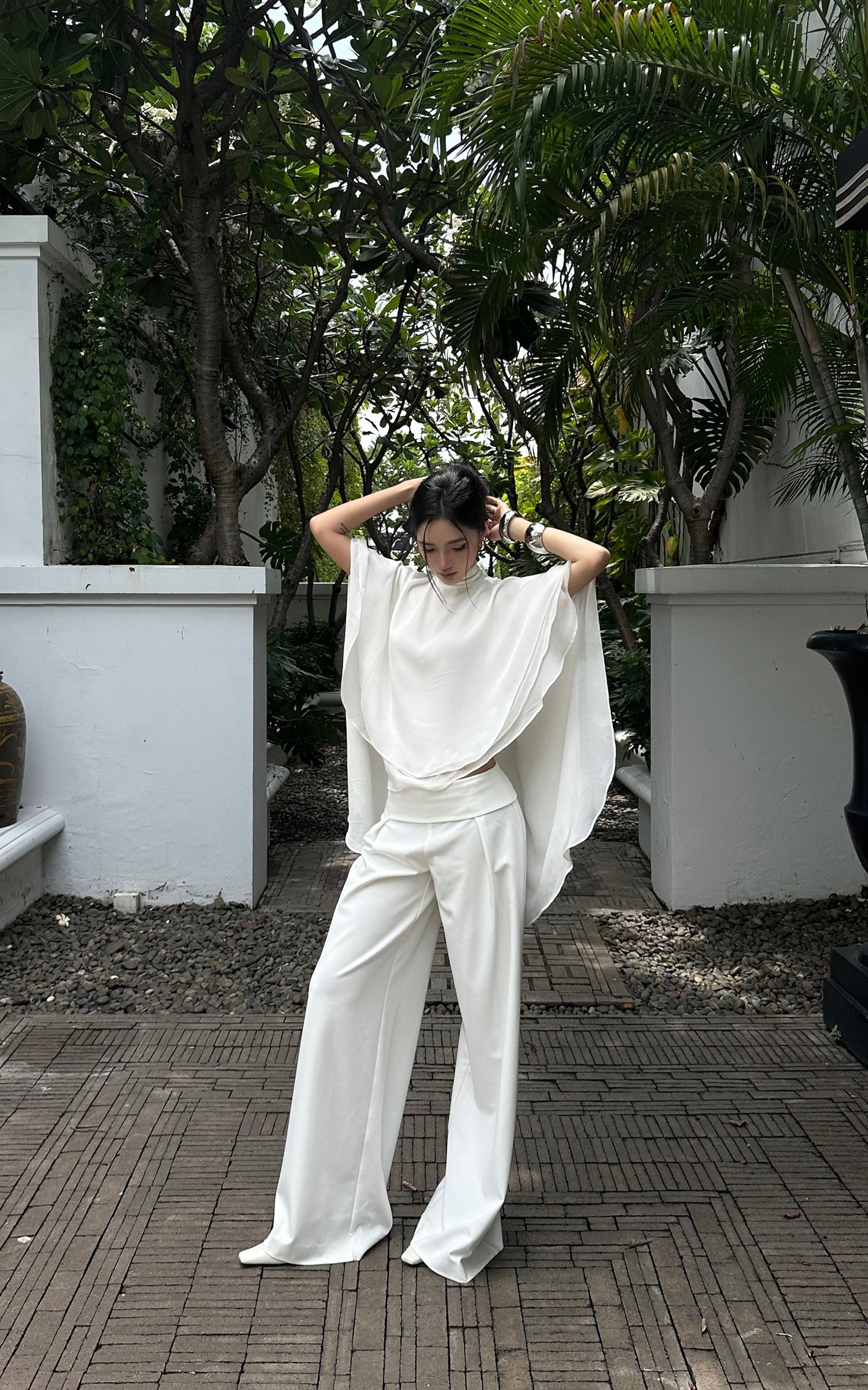 ROVENTE High-Waisted Wide-Leg Pants - PINKPARKS