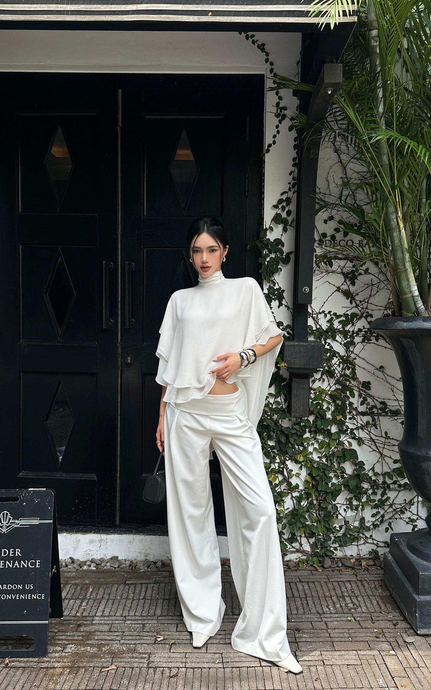 ROVENTE High-Waisted Wide-Leg Pants - PINKPARKS