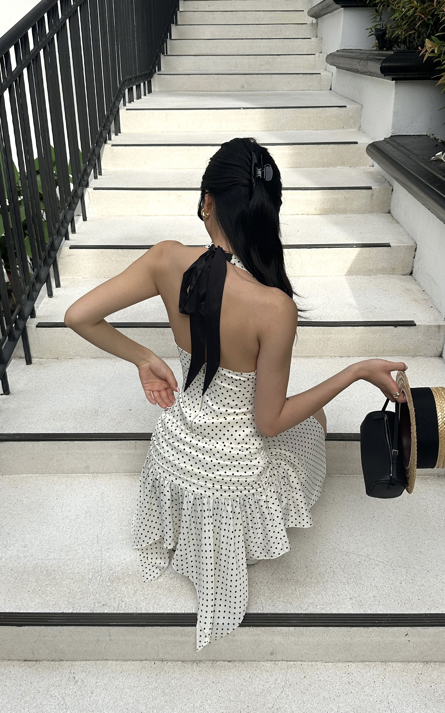 ROVENTE Polka Dot Halter Top &amp; Skirt Set - PINKPARKS