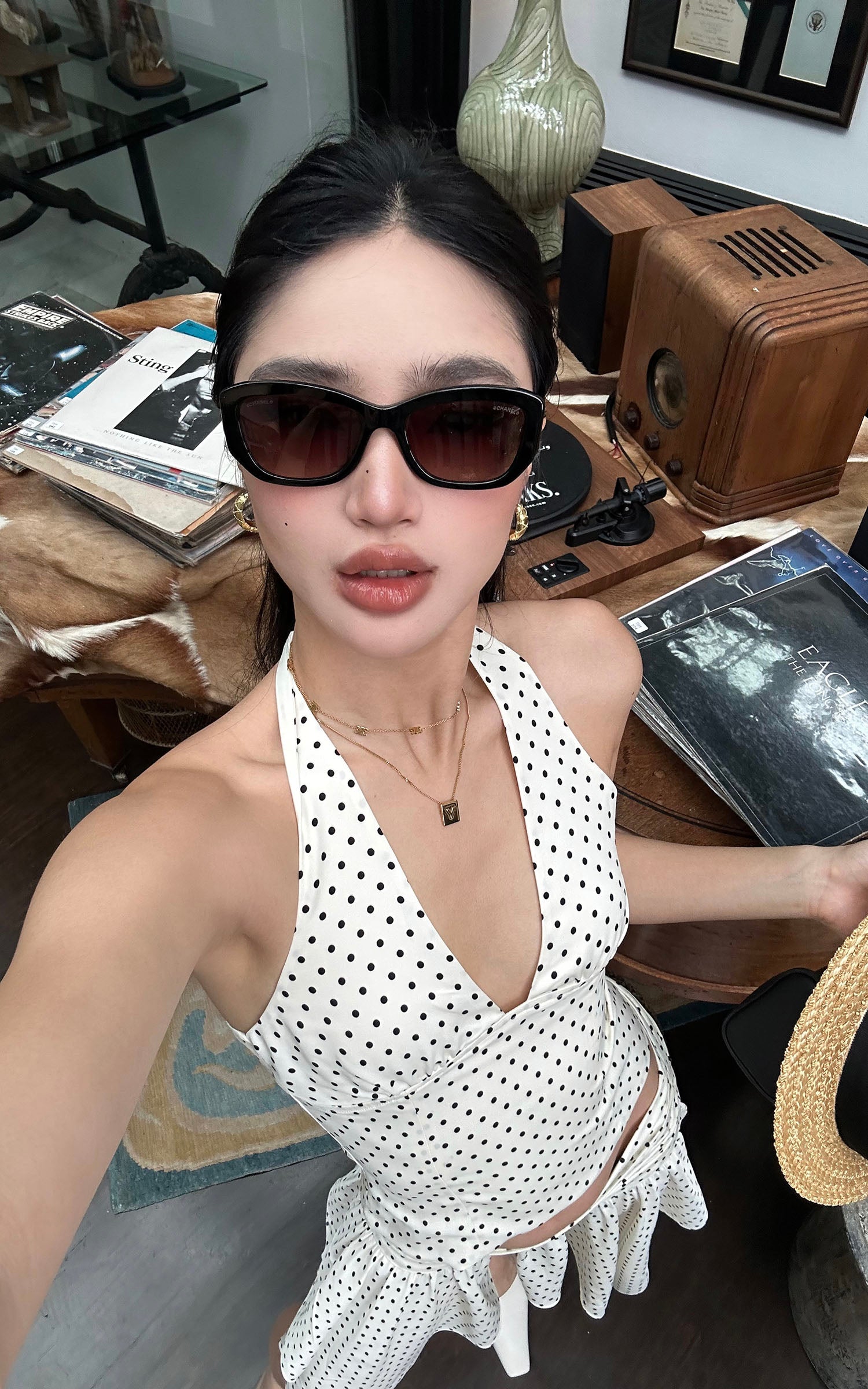 ROVENTE Polka Dot Halter Top & Skirt Set - PINKPARKS