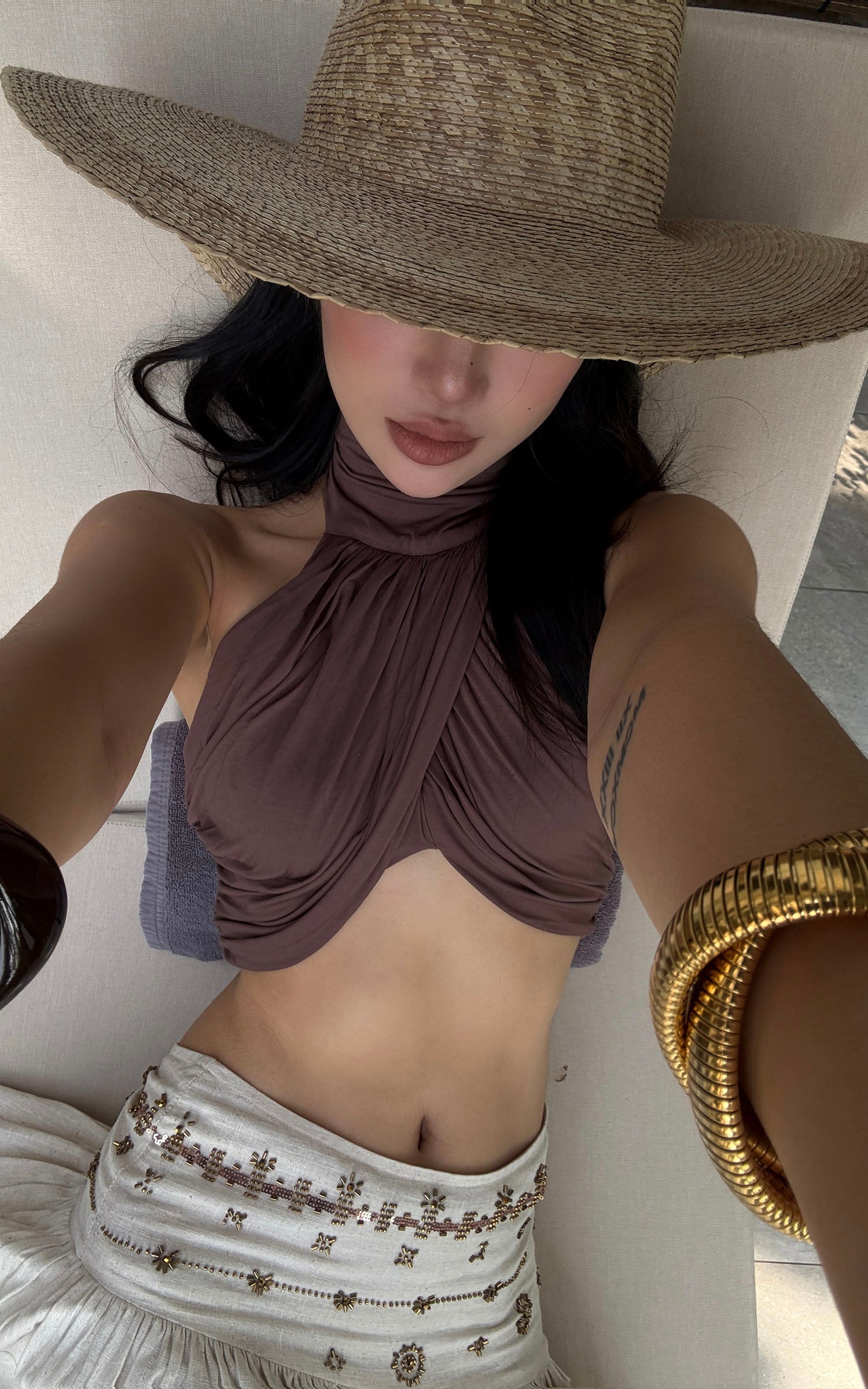 ROVENTE Embellished High Waist Maxi Skirt - PINKPARKS