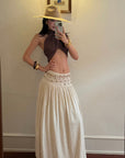 ROVENTE Embellished High Waist Maxi Skirt - PINKPARKS