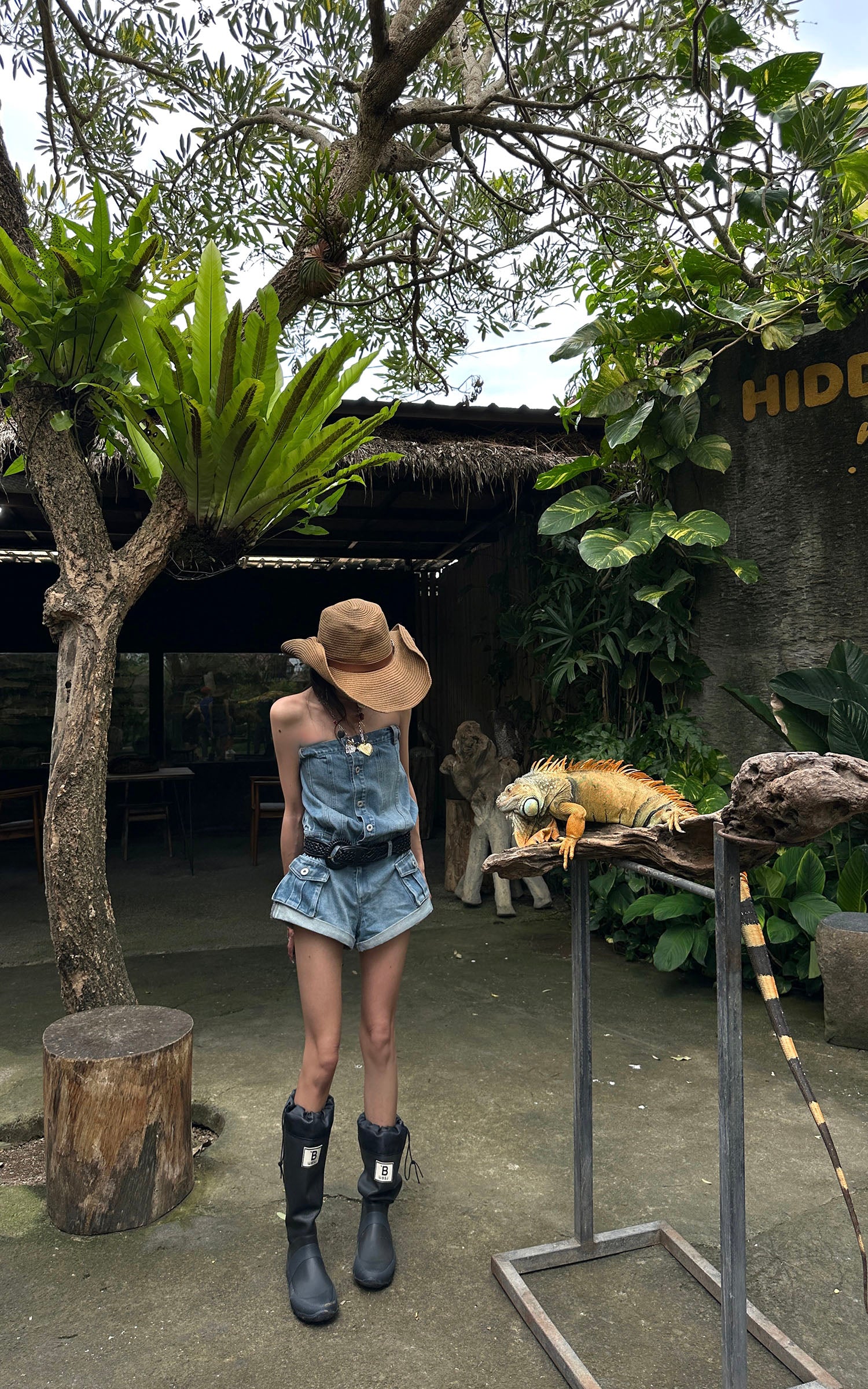 WARDEN EDGE Strapless Denim Utility Romper - PINKPARKS