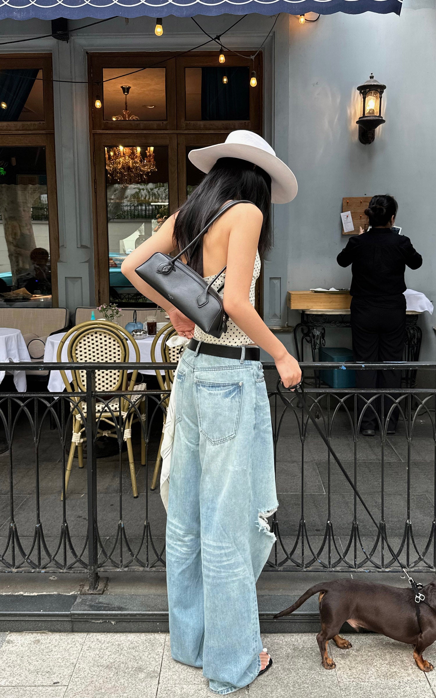 ROVENTE Distressed Wide-Leg Jeans - PINKPARKS