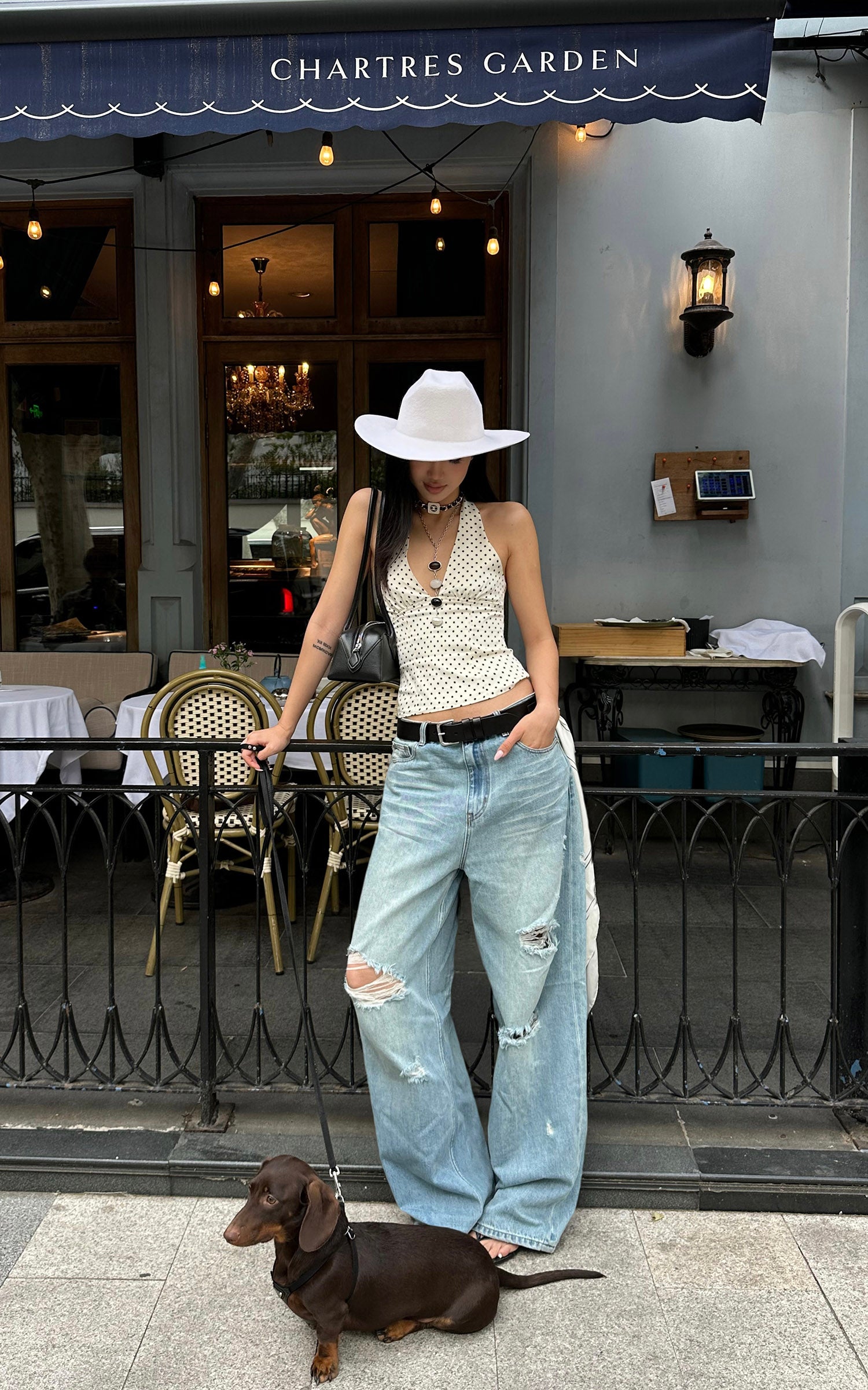 ROVENTE Distressed Wide-Leg Jeans - PINKPARKS