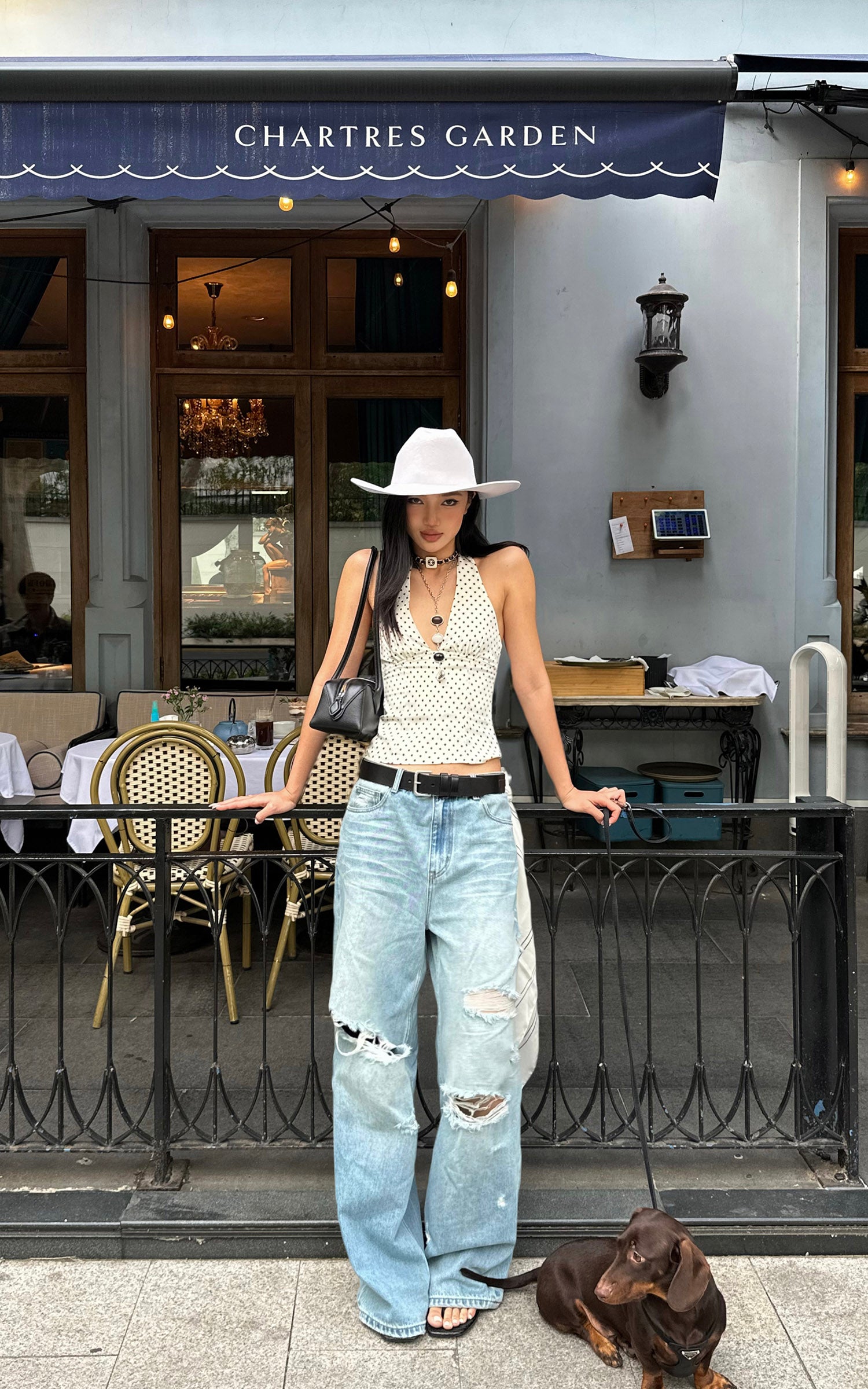 ROVENTE Distressed Wide-Leg Jeans - PINKPARKS