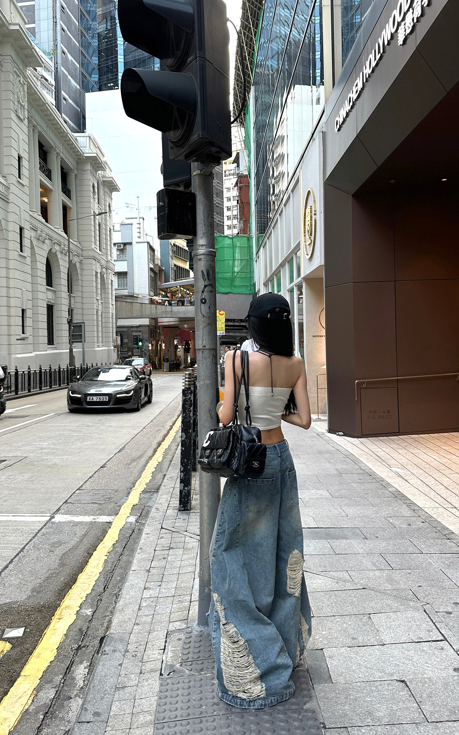 WARDEN EDGE Distressed Wide-Leg Denim Pants - PINKPARKS