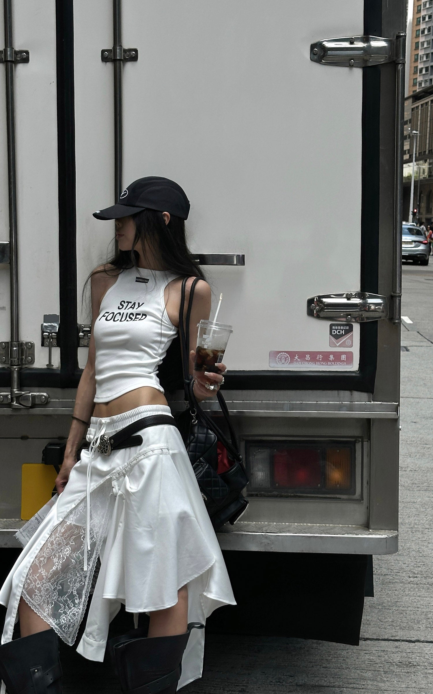 WARDEN EDGE Deconstructed Layered Midi Skirt - PINKPARKS