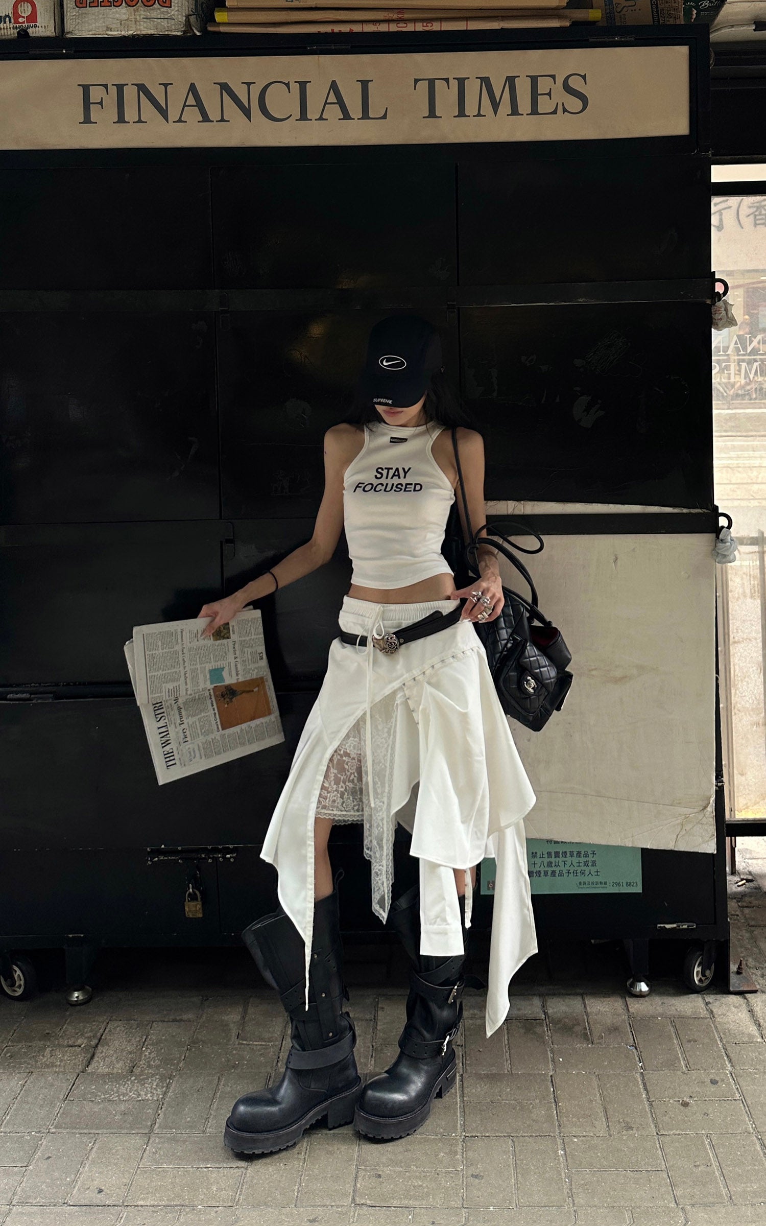 WARDEN EDGE Deconstructed Layered Midi Skirt - PINKPARKS