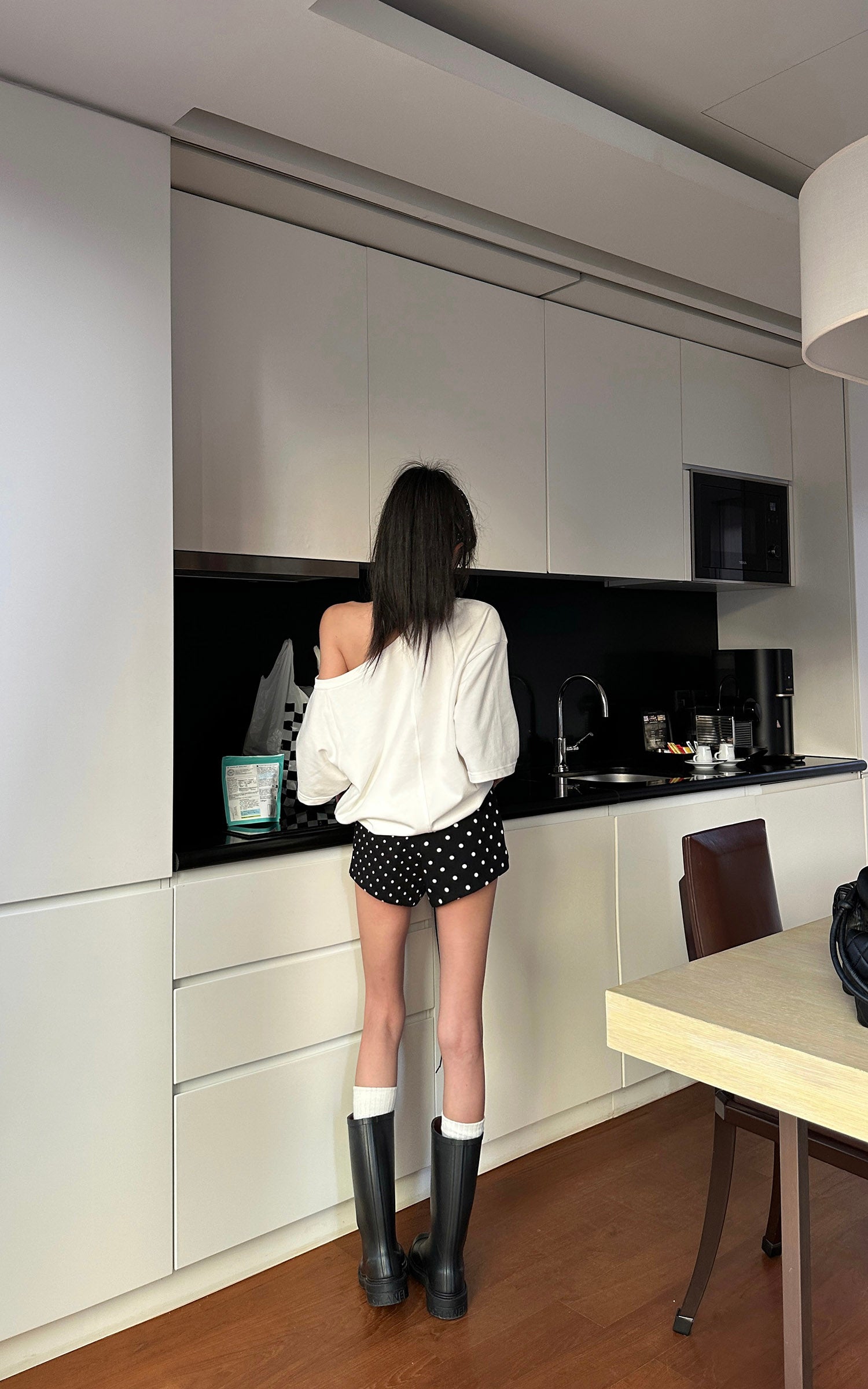 WARDEN EDGE Mixed Dot Print Drawstring Shorts with Graphic Cut - PINKPARKS