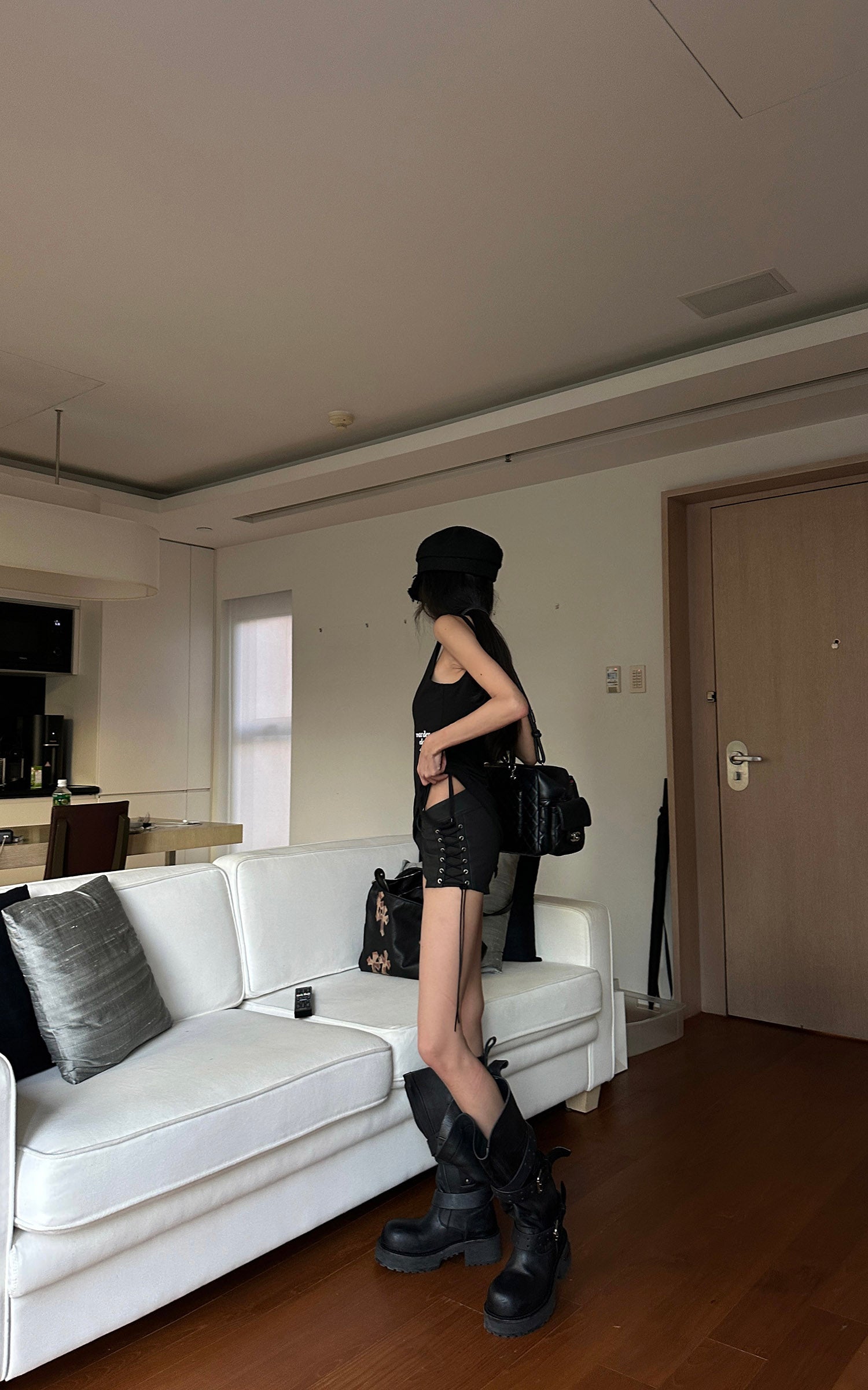 WARDEN EDGE Side Lace-Up Utility Shorts with Elongated Drawstrings and Belt Loops - PINKPARKS