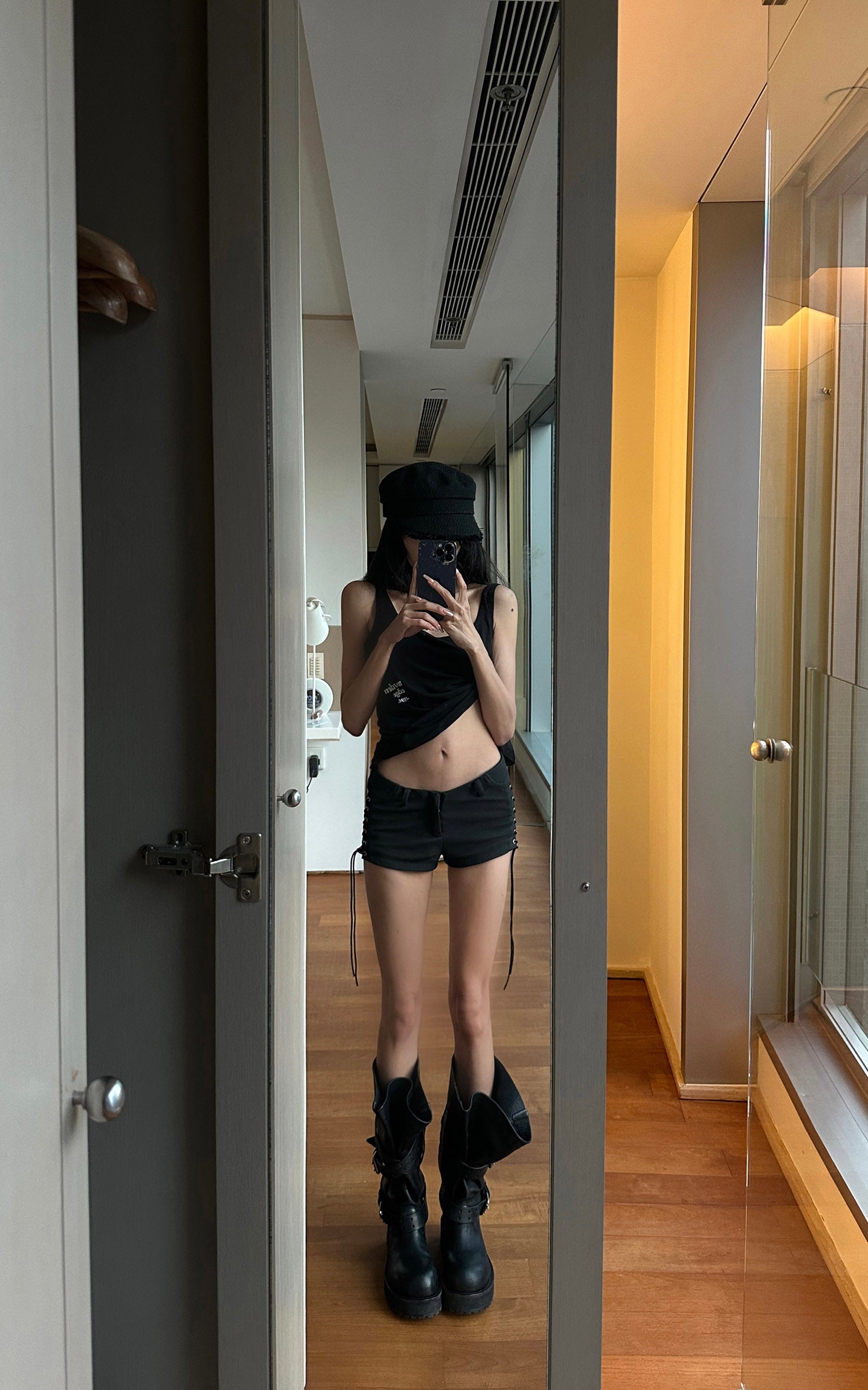 WARDEN EDGE Side Lace-Up Utility Shorts with Elongated Drawstrings and Belt Loops - PINKPARKS