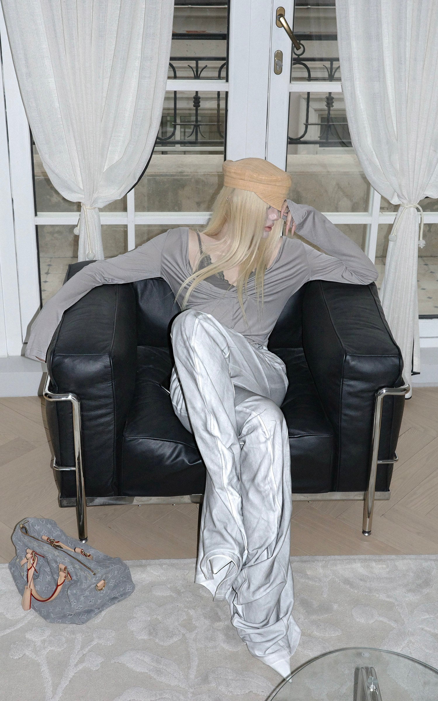 Rase le sol Draped Mesh Top with Lace Trim Camisole Set - PINKPARKS