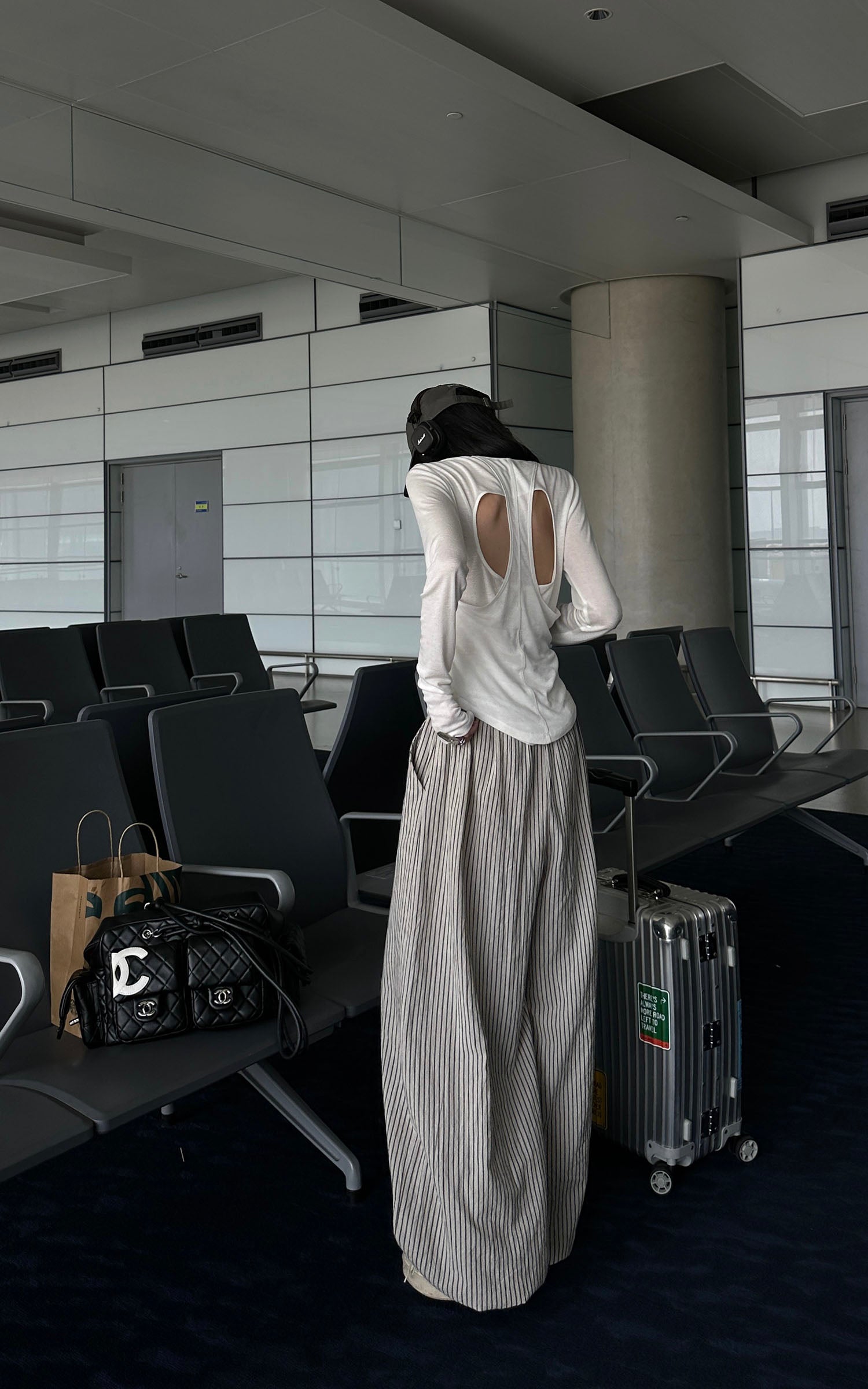 WARDEN EDGE カットアウトレイヤード長袖Tシャツ