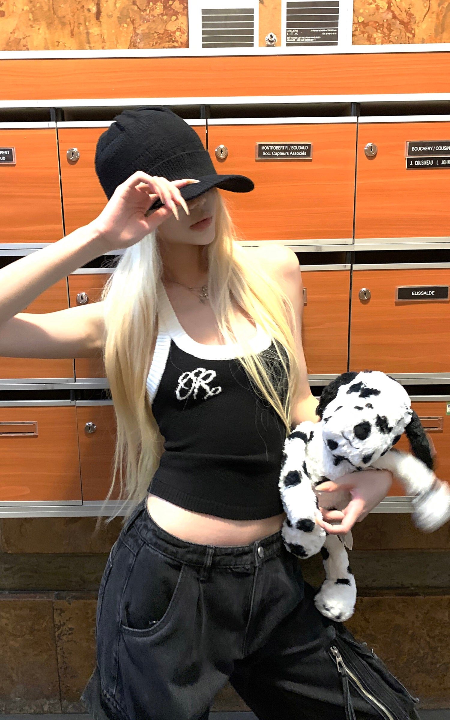 Rase le sol ツートーンリブ編みタンクトップ