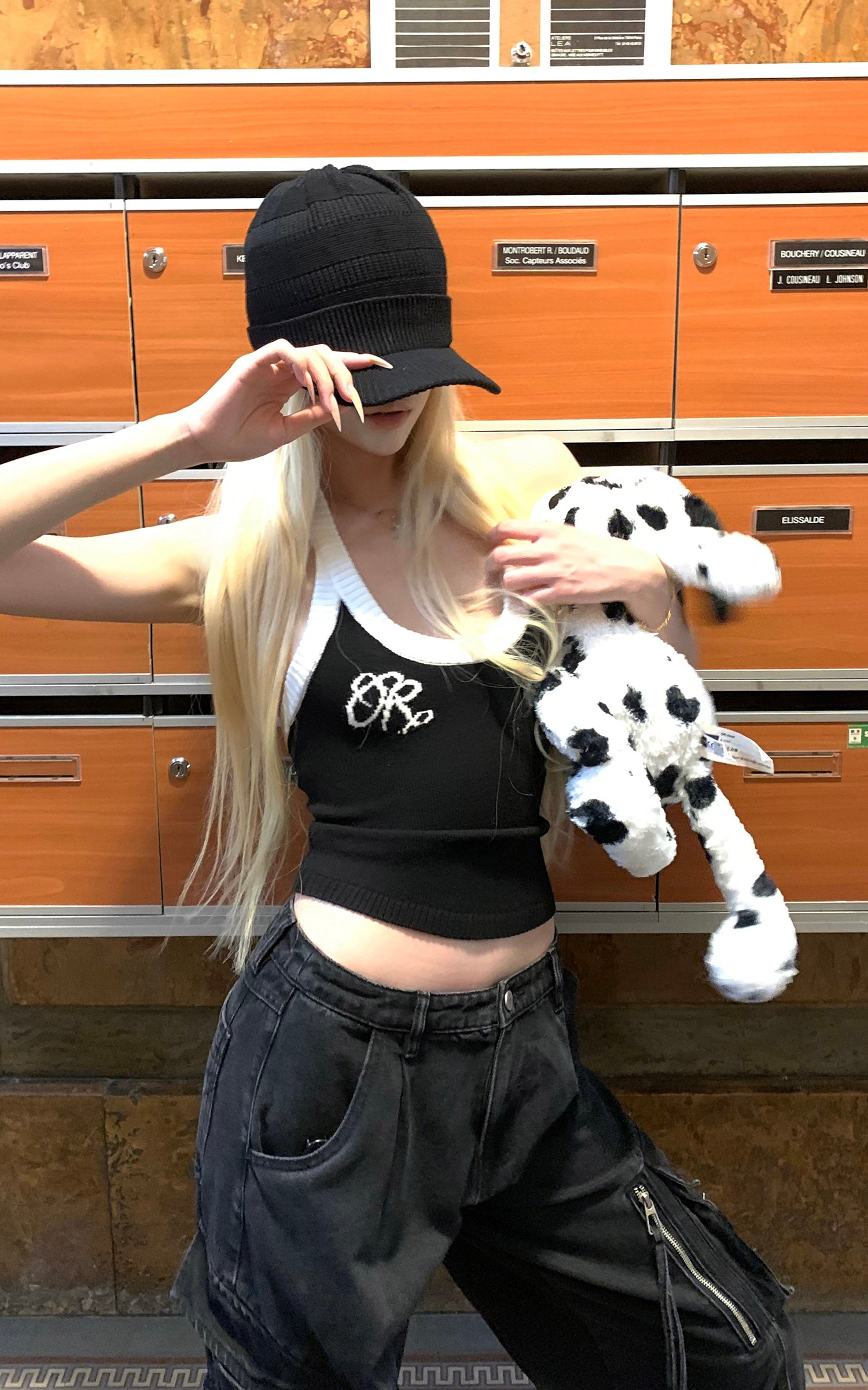 Rase le sol ツートーンリブ編みタンクトップ