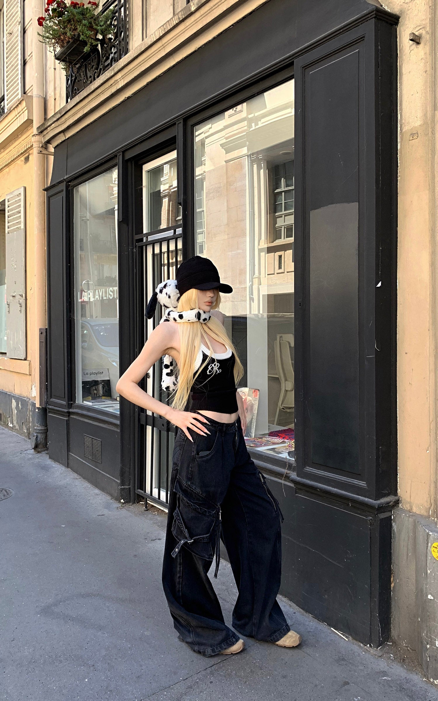 Rase le sol ツートーンリブ編みタンクトップ