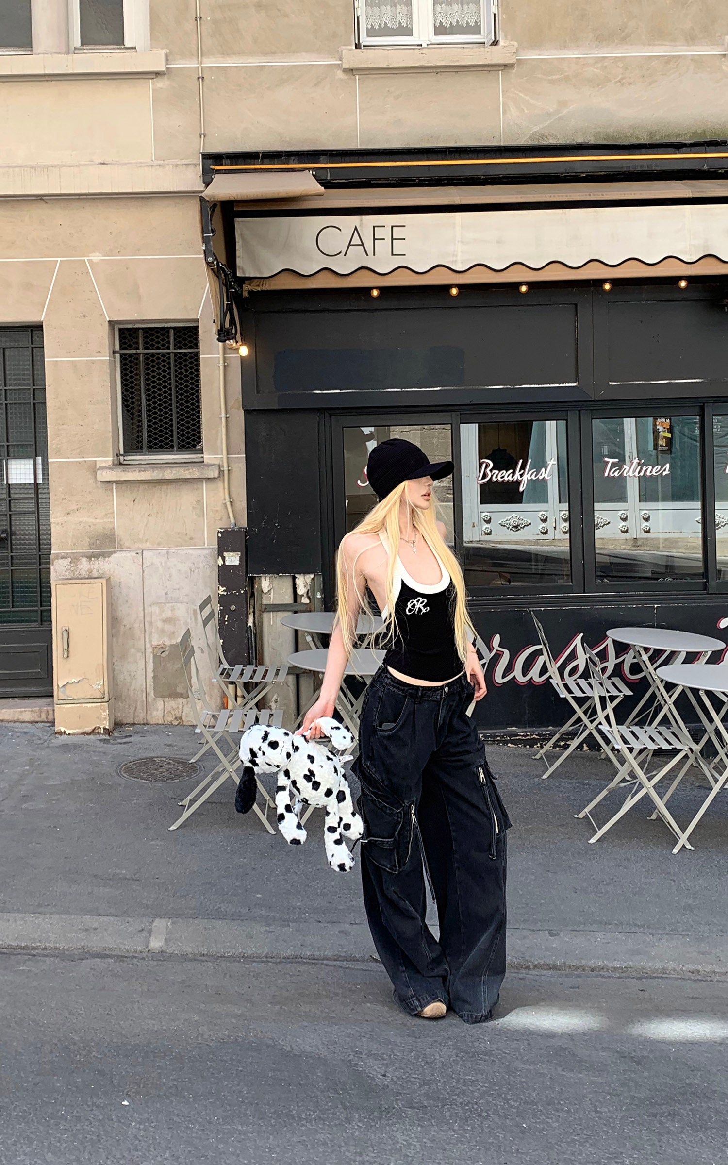 Rase le sol ツートーンリブ編みタンクトップ