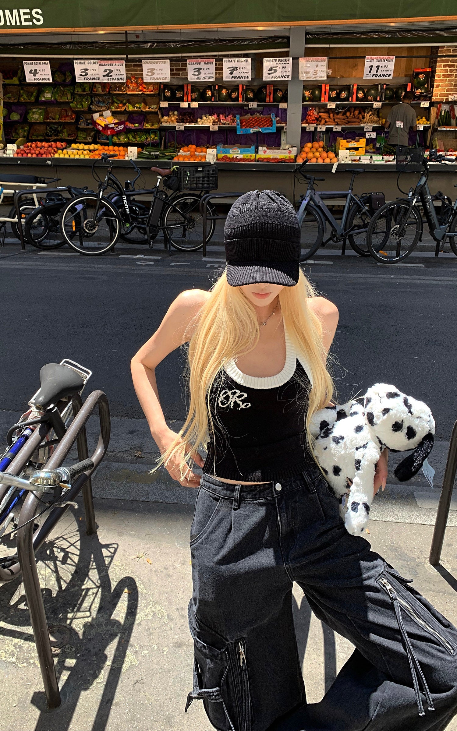 Rase le sol ツートーンリブ編みタンクトップ