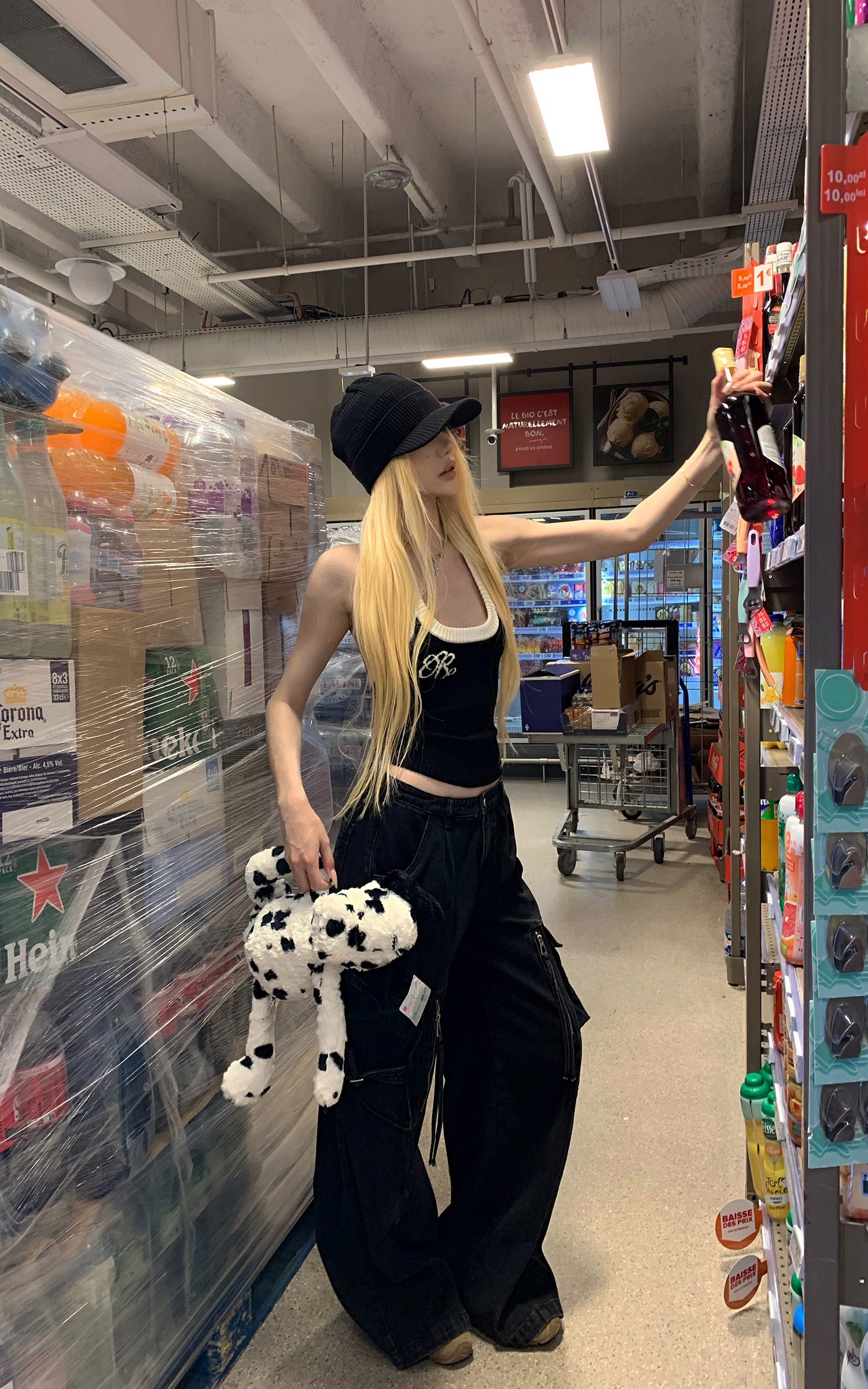 Rase le sol ツートーンリブ編みタンクトップ