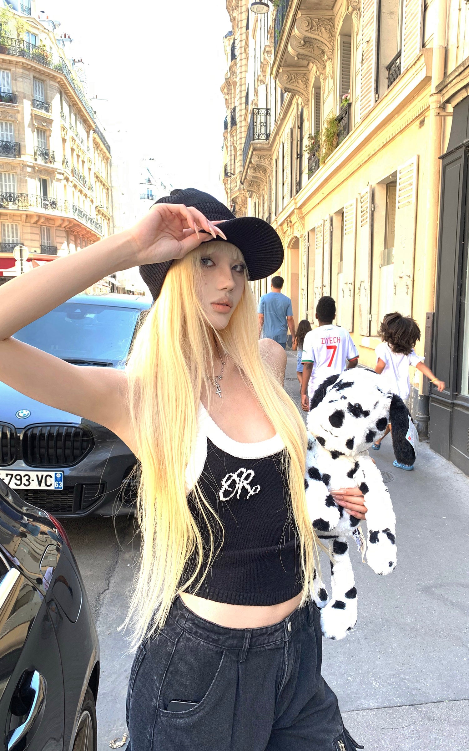 Rase le sol ツートーンリブ編みタンクトップ