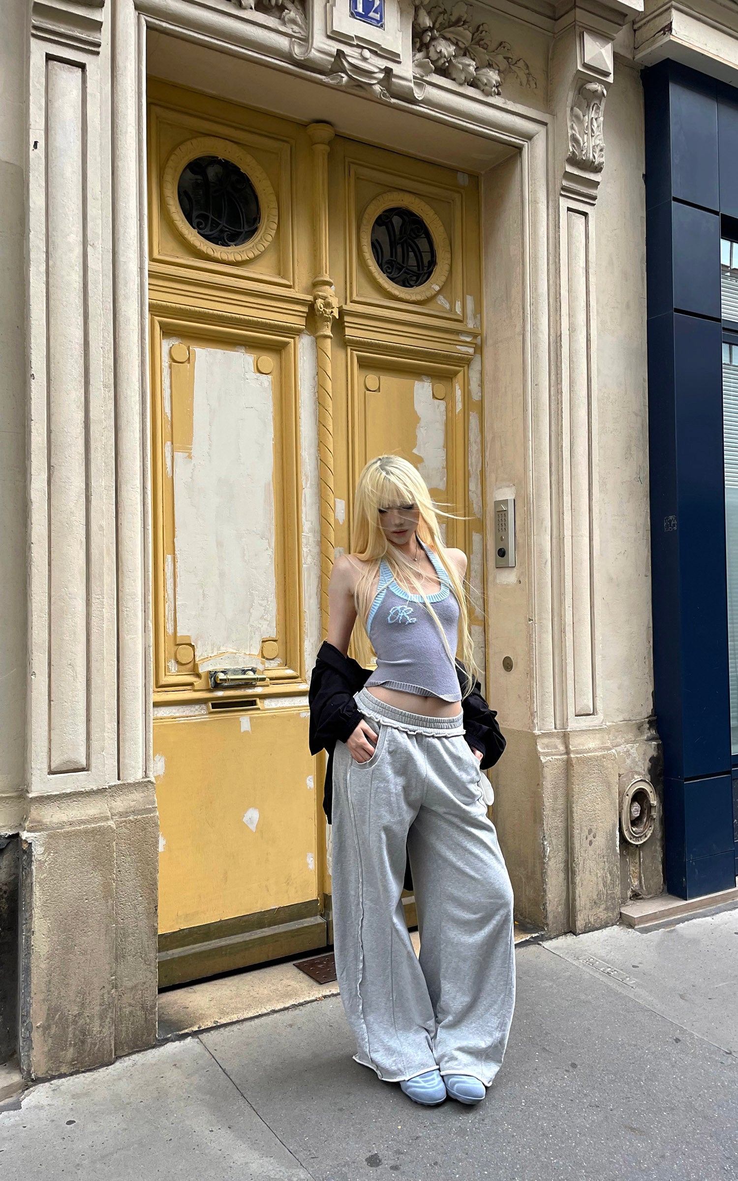 Rase le sol ツートーンリブ編みタンクトップ