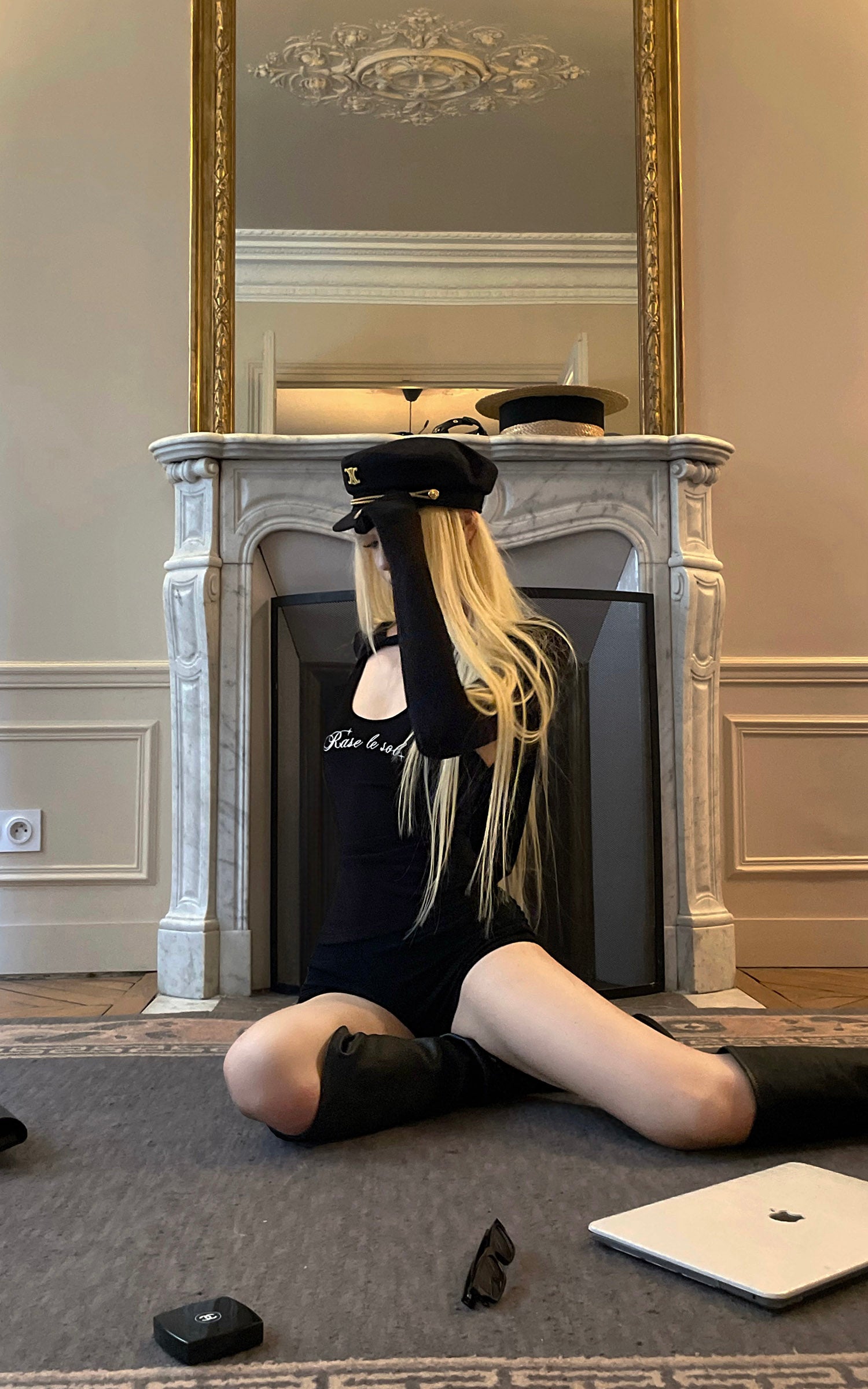 Rase le sol デコンストラクト長袖シュラグ＆レーサーバックタンクセット