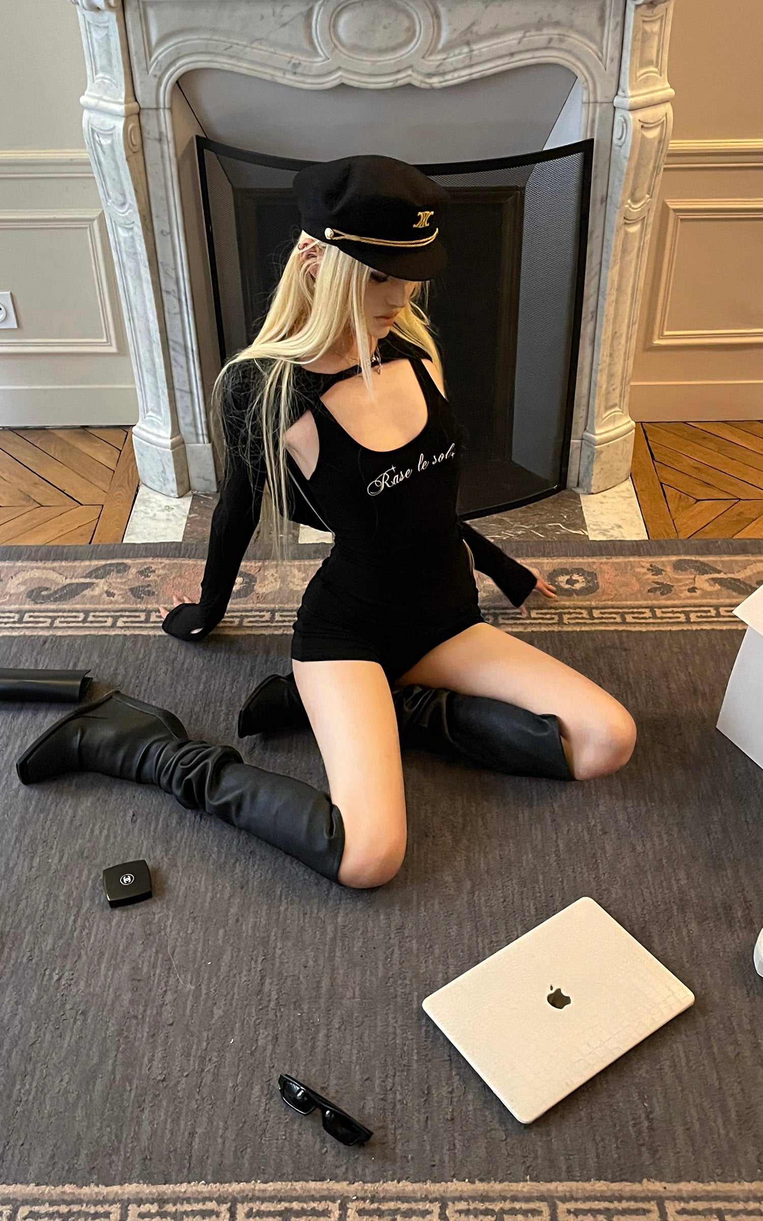 Rase le sol デコンストラクト長袖シュラグ＆レーサーバックタンクセット