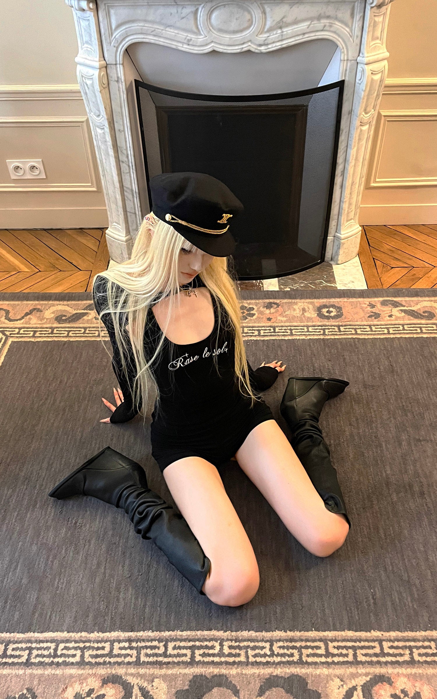 Rase le sol デコンストラクト長袖シュラグ＆レーサーバックタンクセット