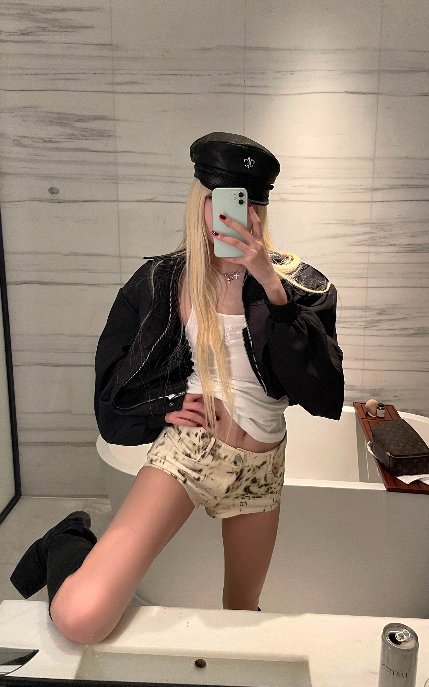 Rase le sol レオパード柄デニムマイクロショートパンツ