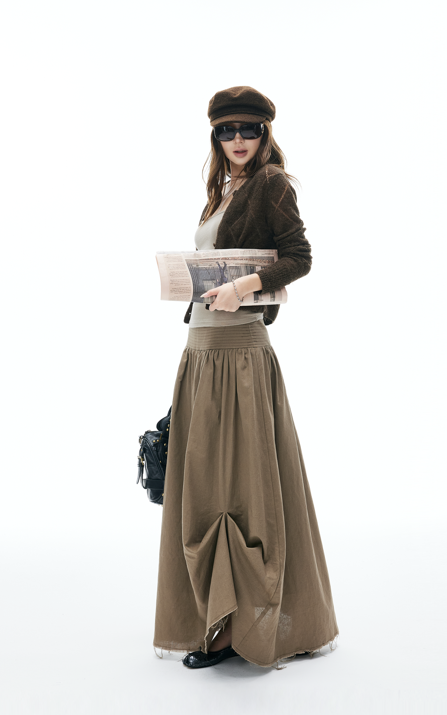 IAMXIAA シアーニットボタンアップカーディガン