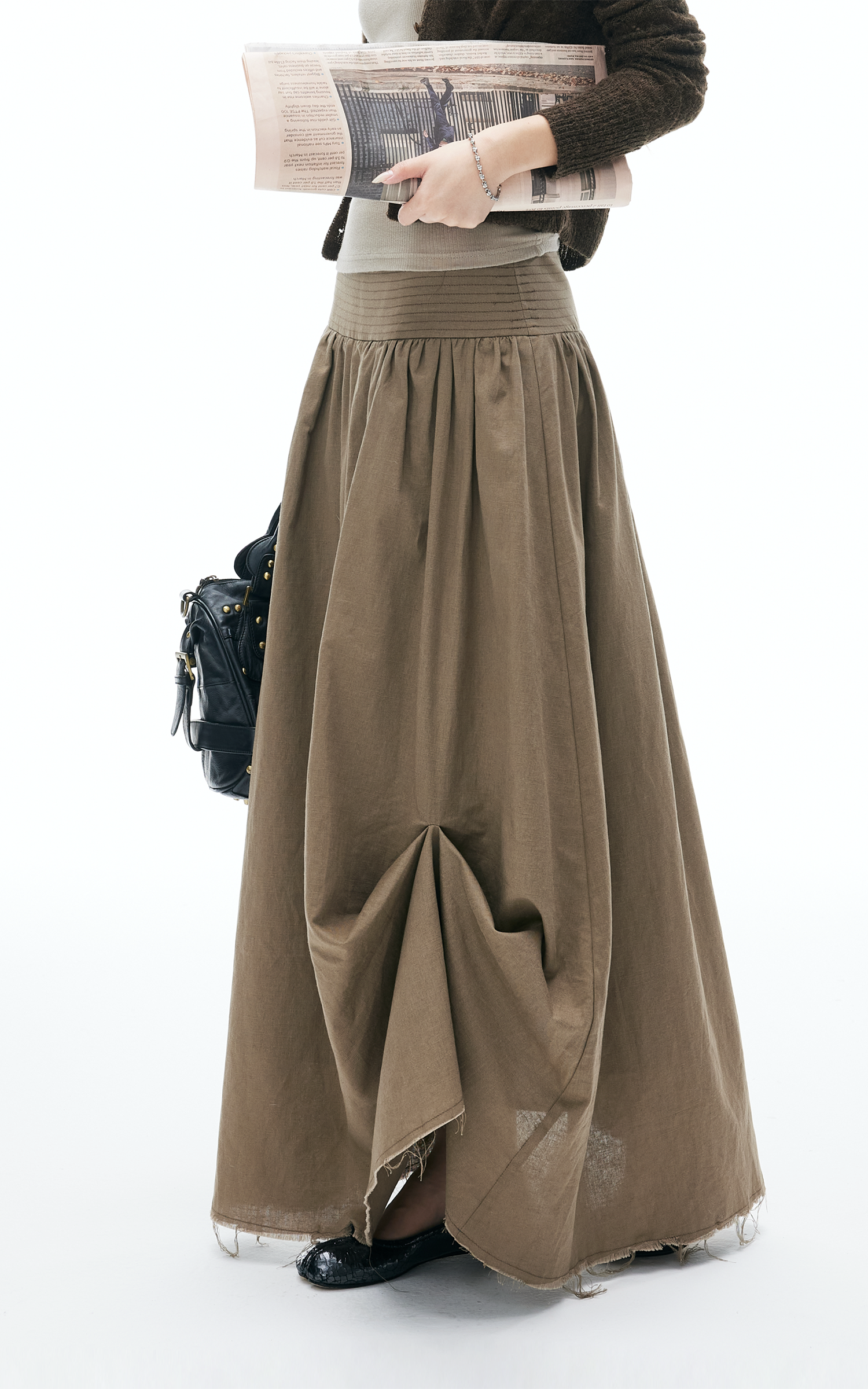 IAMXIAA ドレープウエストマキシスカート