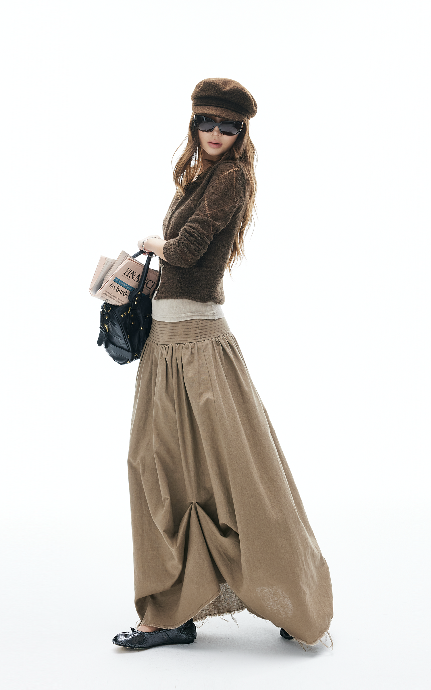 IAMXIAA シアーニットボタンアップカーディガン