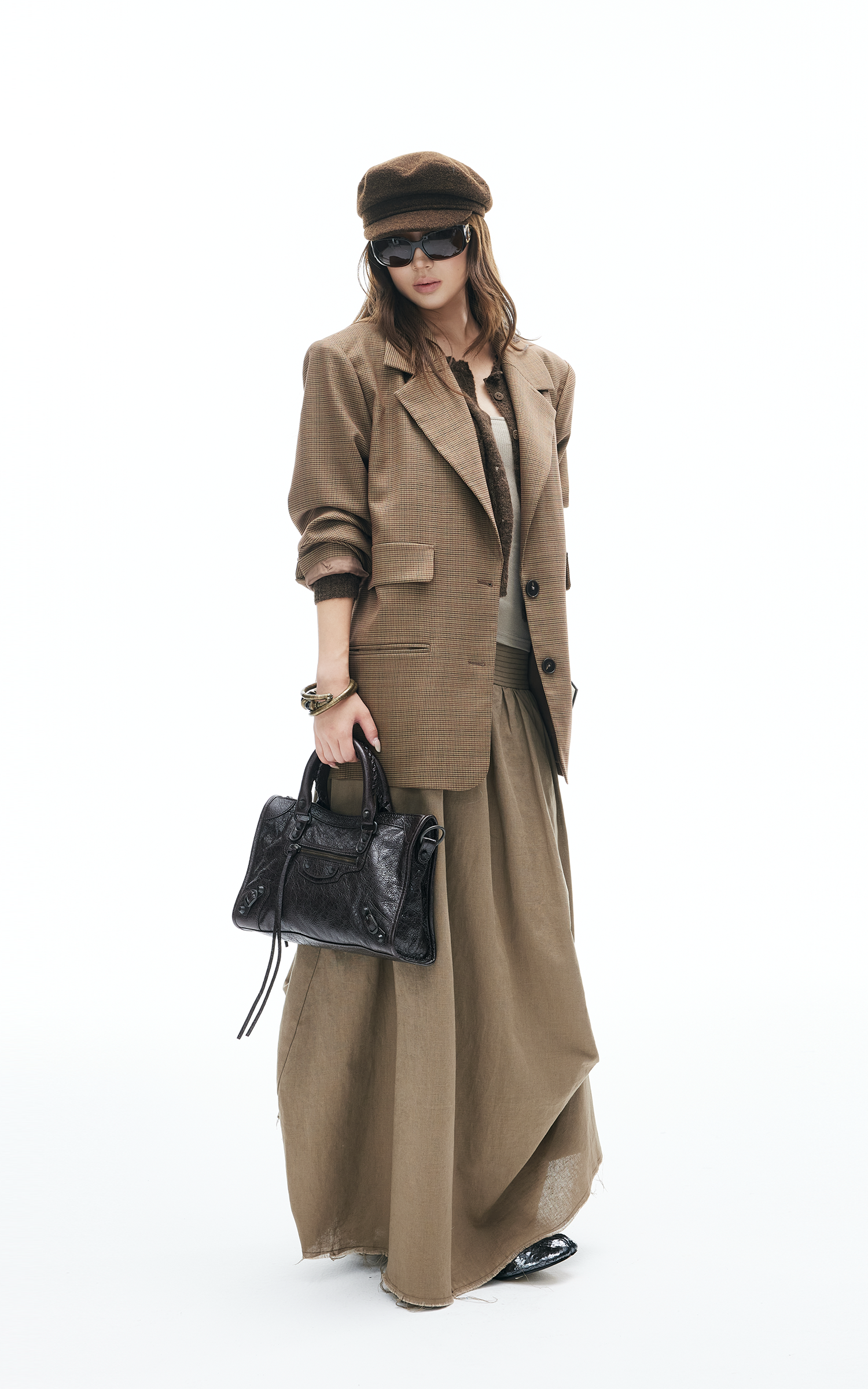 IAMXIAA ドレープウエストマキシスカート