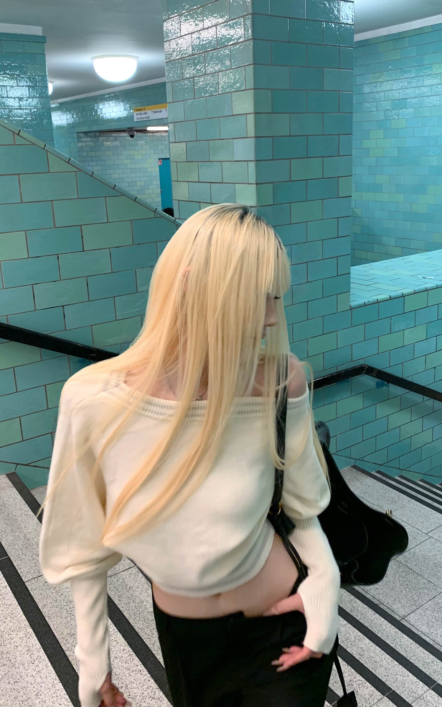 Rase le sol オフショルダー ニット クロップドセーター