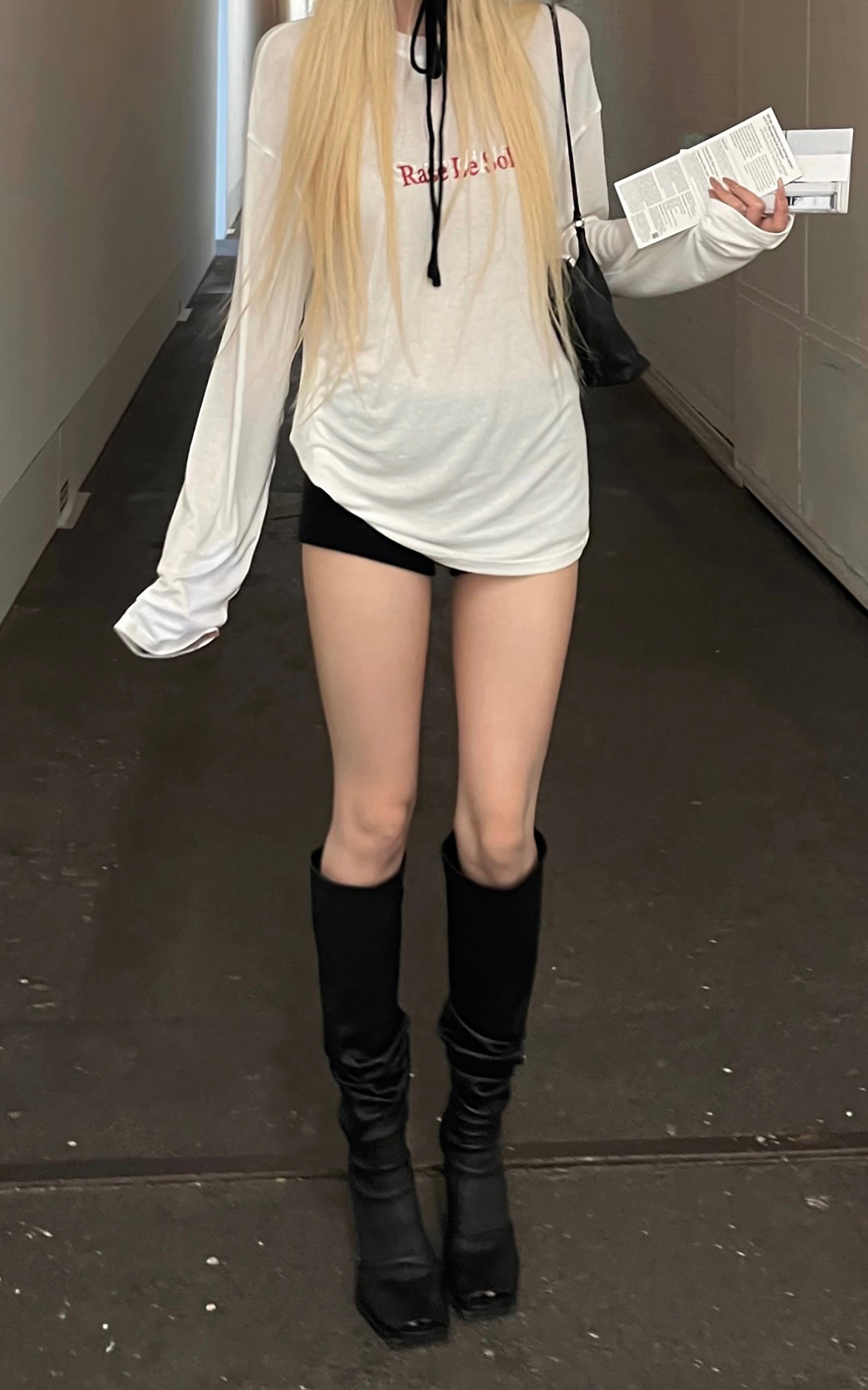 Rase Le Sol 刺繍ロゴ入り長袖Tシャツ