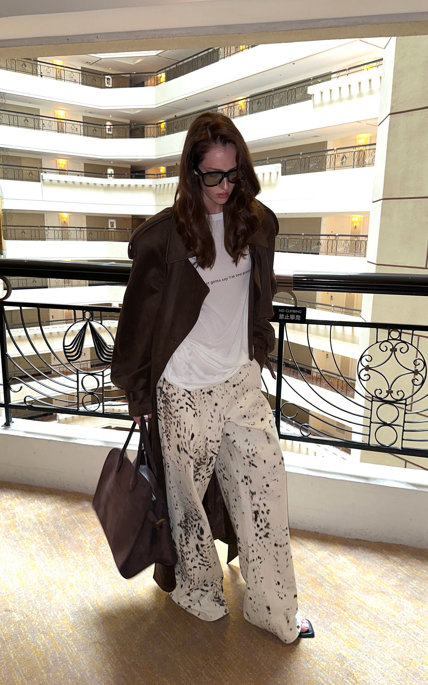 0122stepll レオパードストレートレッグパンツ