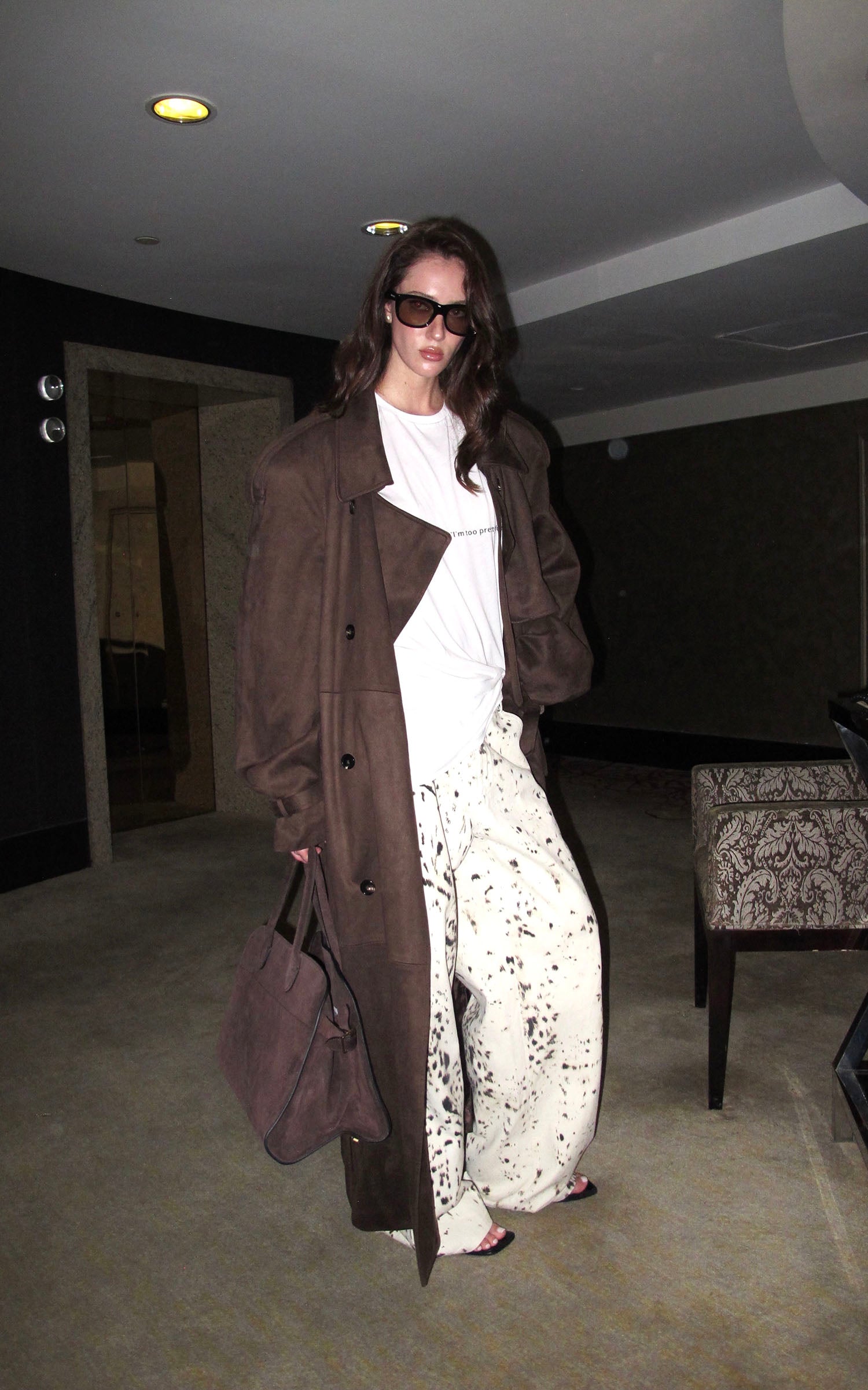 0122stepll レオパードストレートレッグパンツ