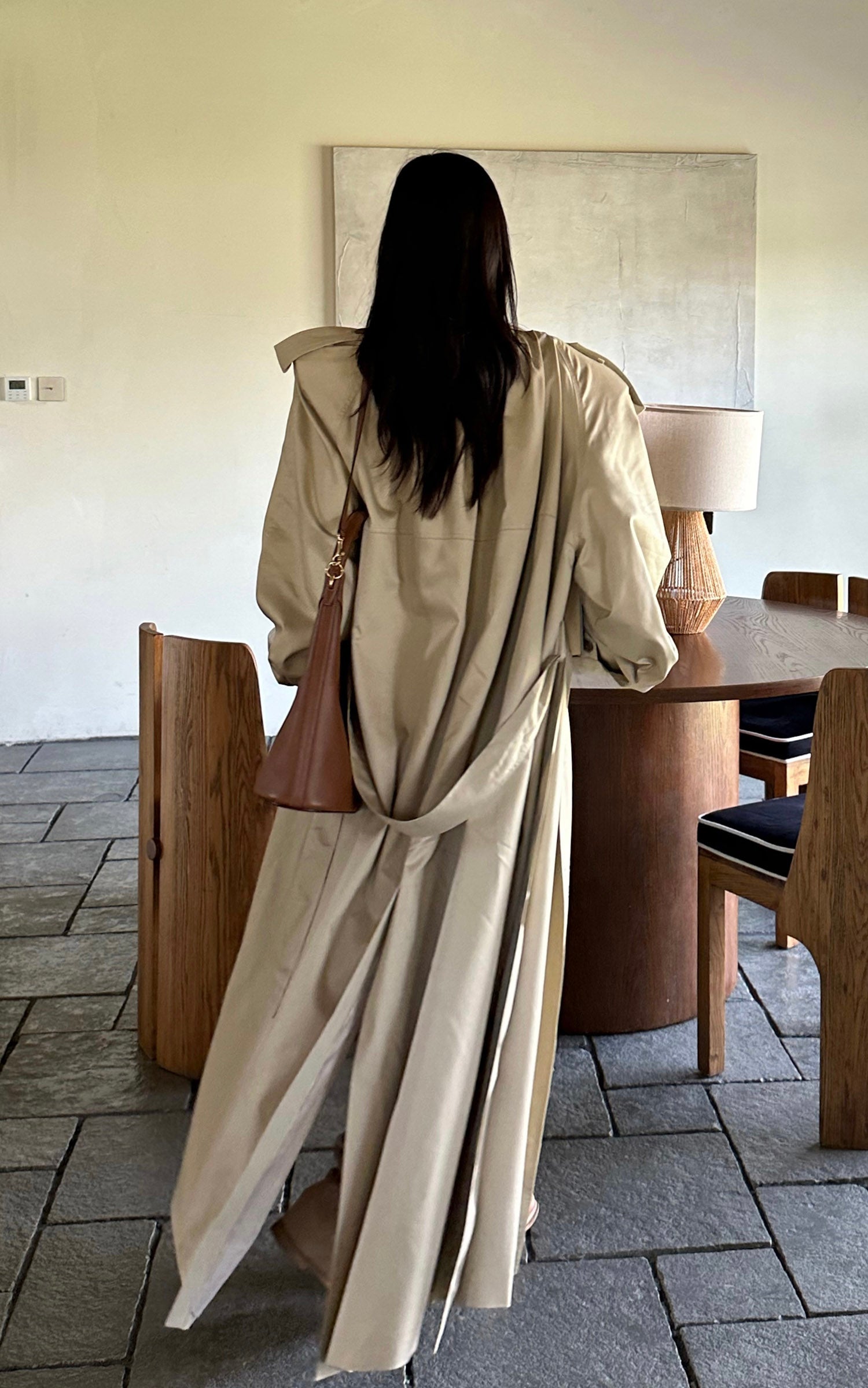 ROVENTE ベルト付きダブルブレストトレンチコート