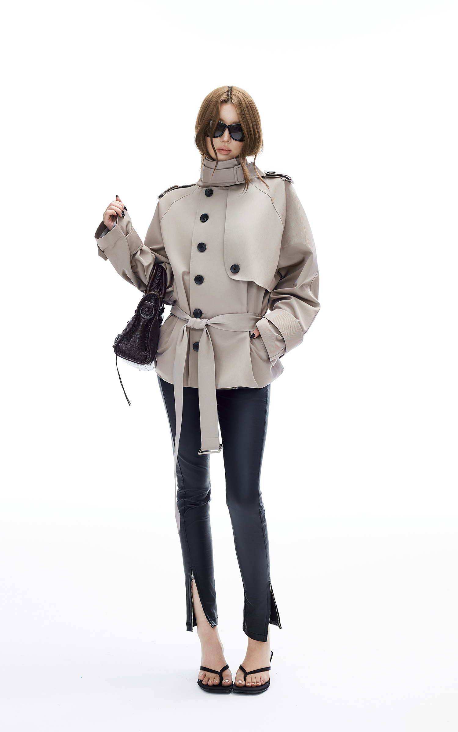 IAMXIAA コーティングスキニーレザーパンツ ハイシャイン スリムフィットトラウザー