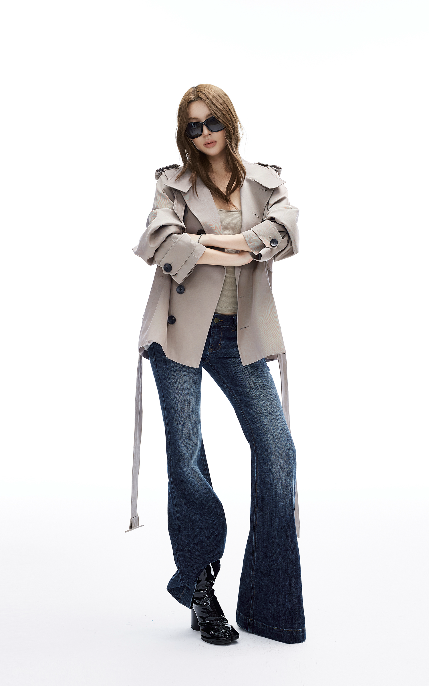 IAMXIAA Belted Short Trench Coat