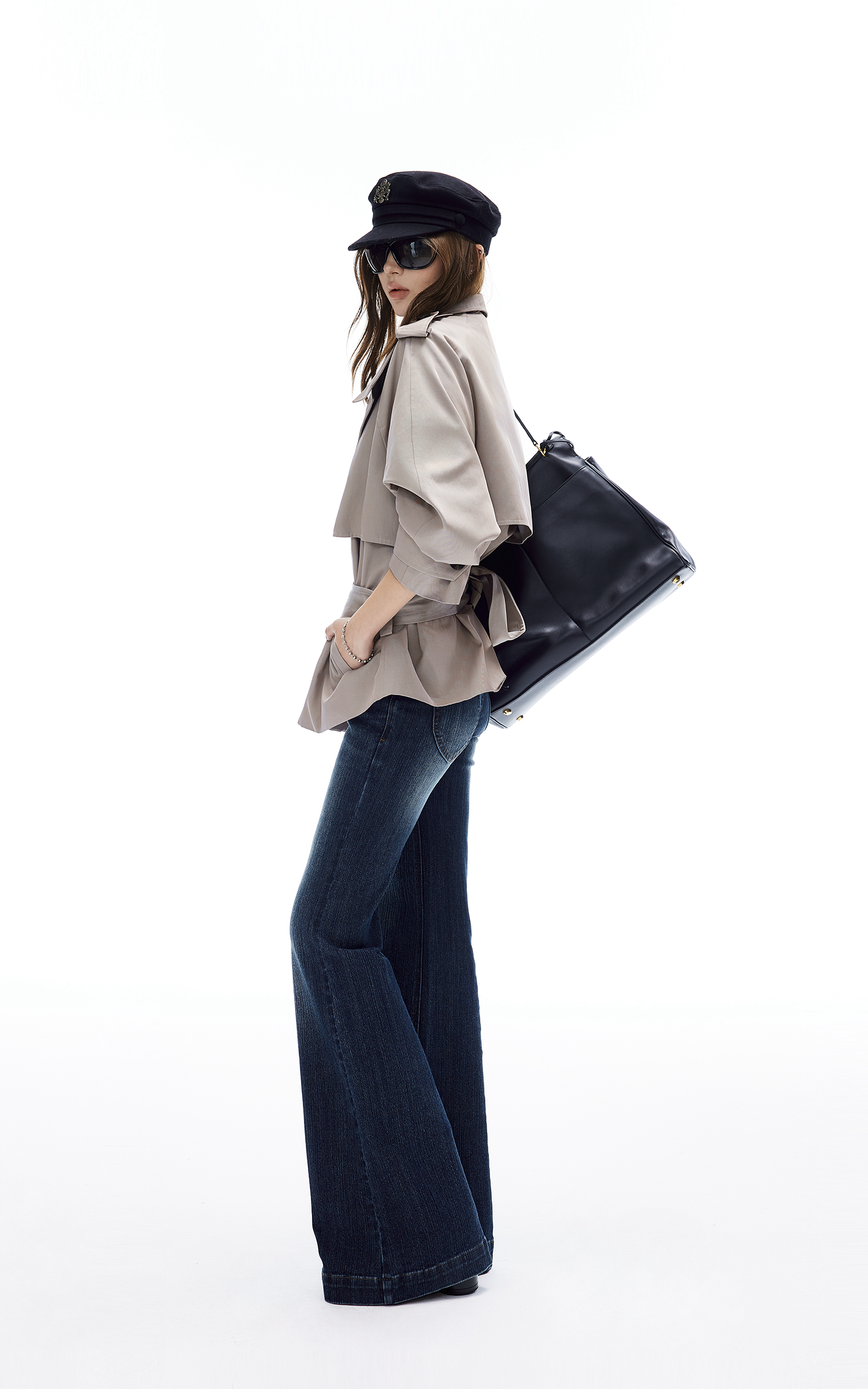 IAMXIAA Belted Short Trench Coat