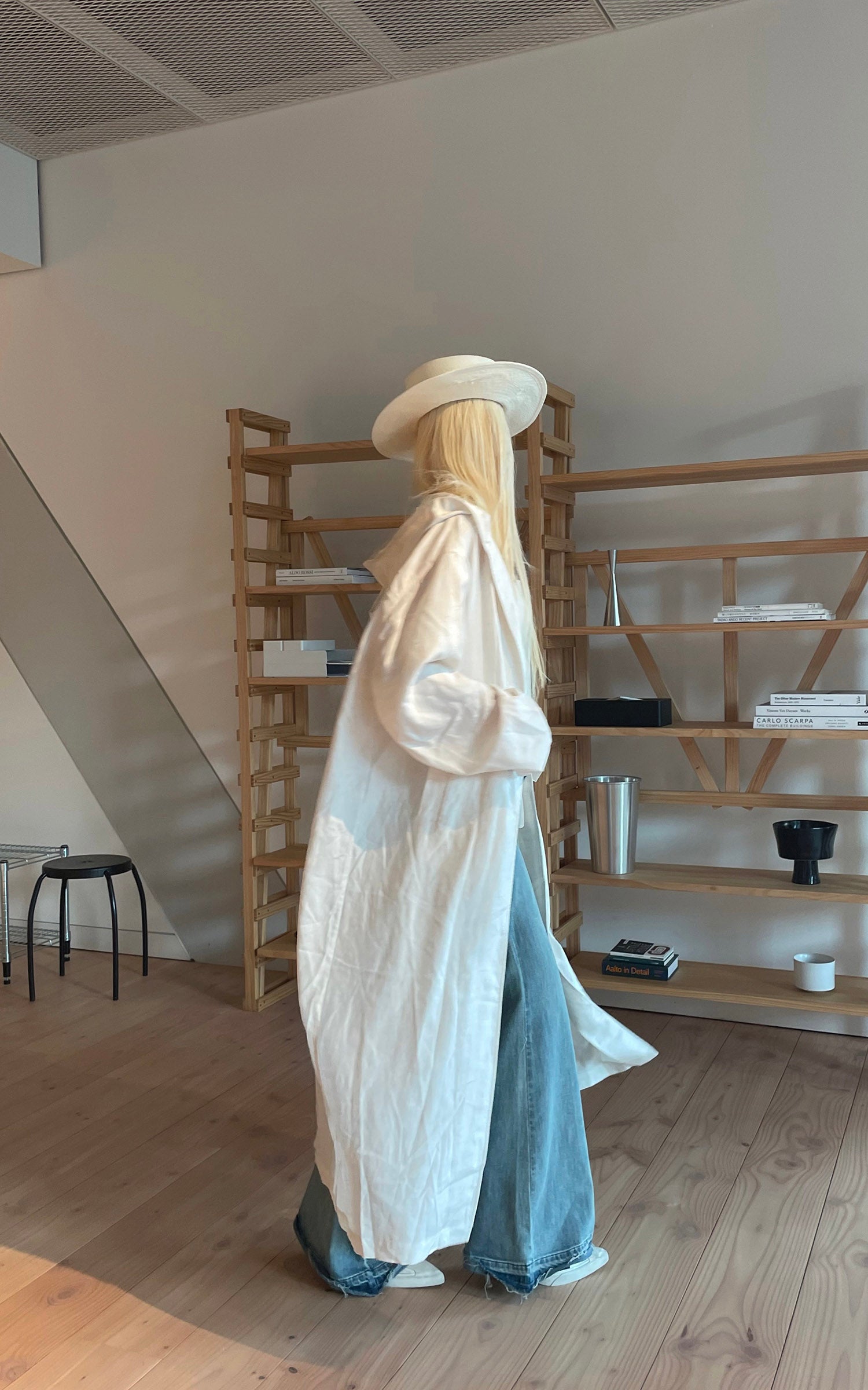 Rase le sol デコンストラクテッド生デニムフレアトラウザーズ