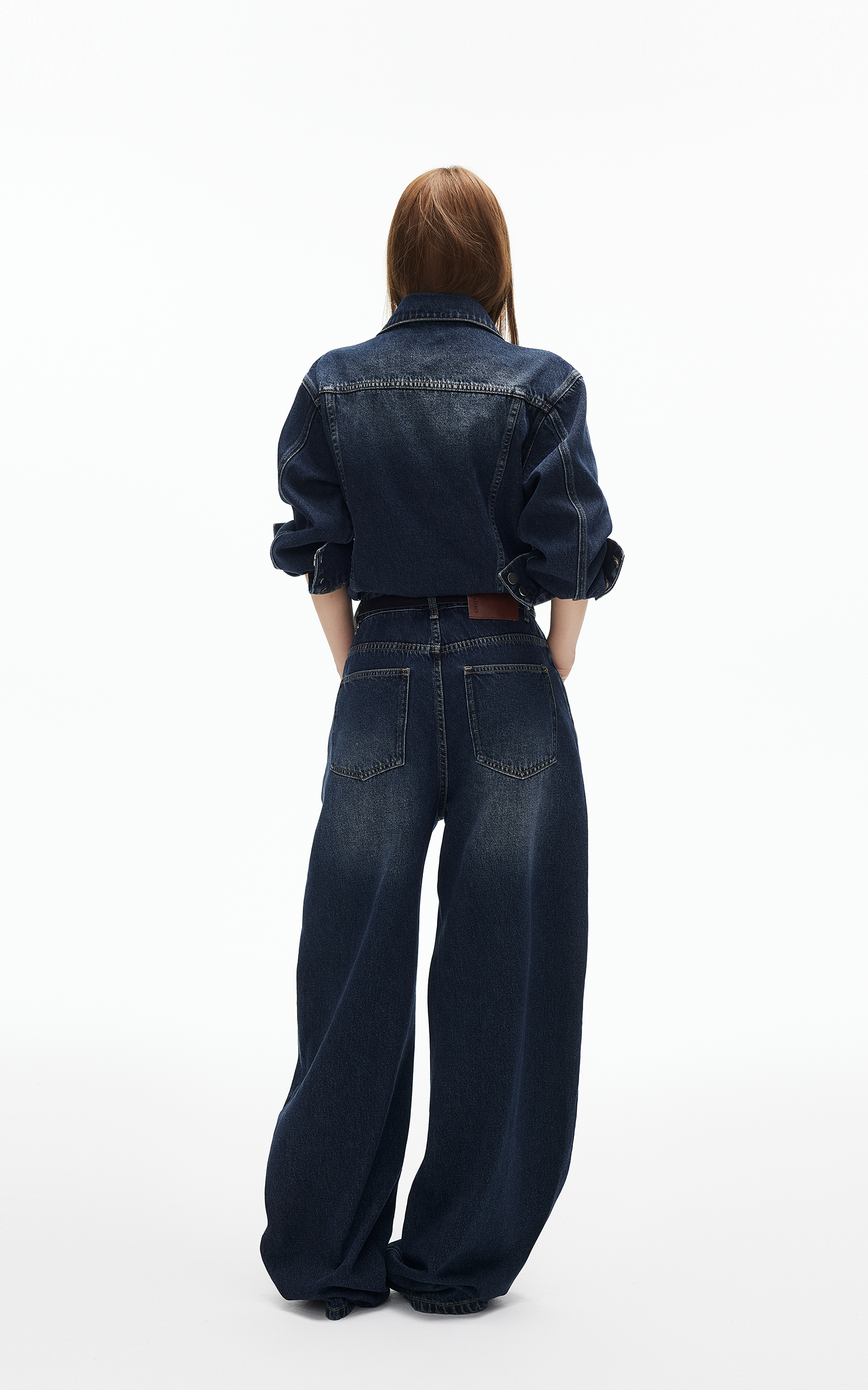 IAMXIAA ダークウォッシュデニムジャンプスーツ ヴィンテージユーティリティスタイル