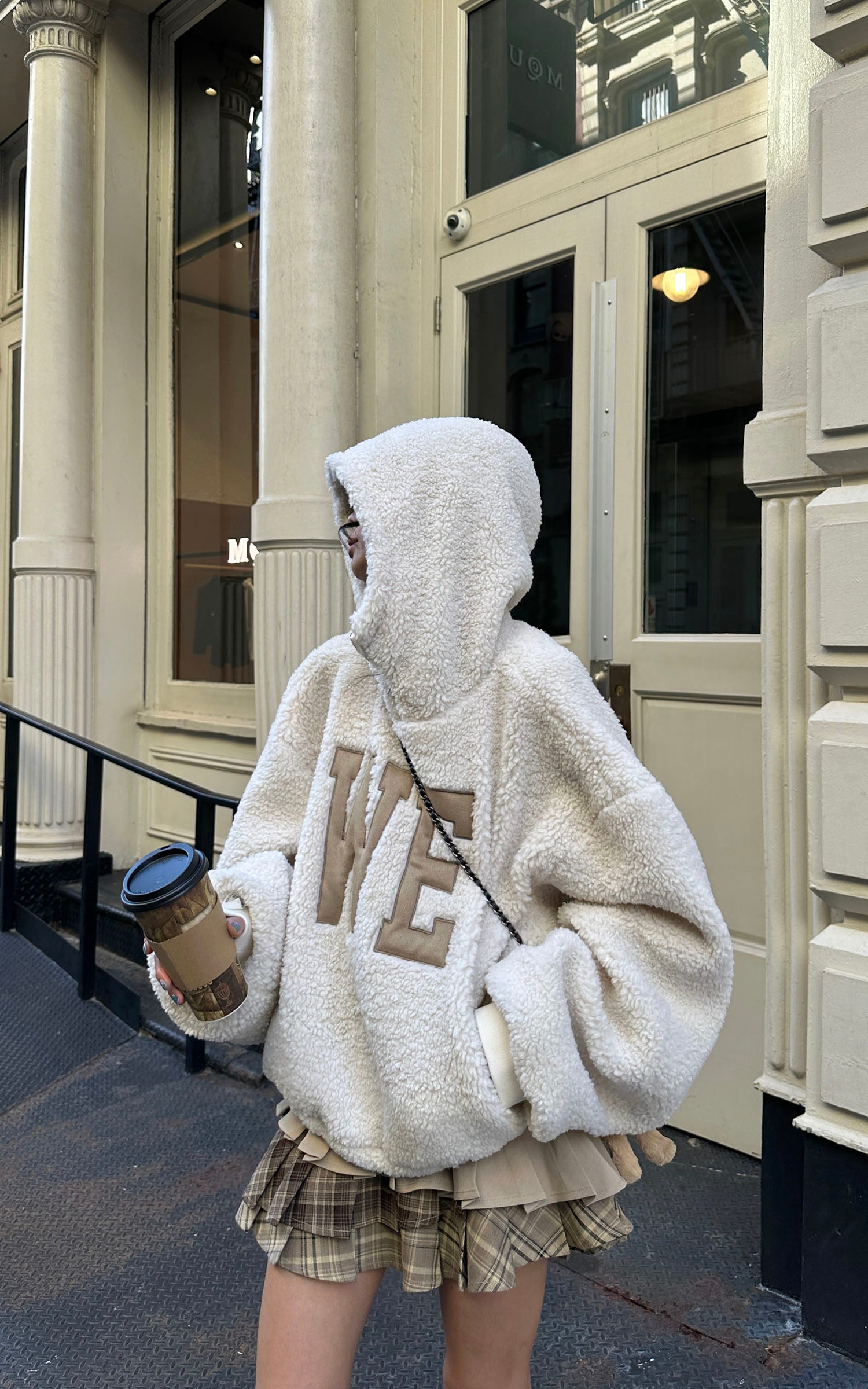 WARDEN EDGE チェック柄コントラストパネル付きレイヤードプリーツミニスカート